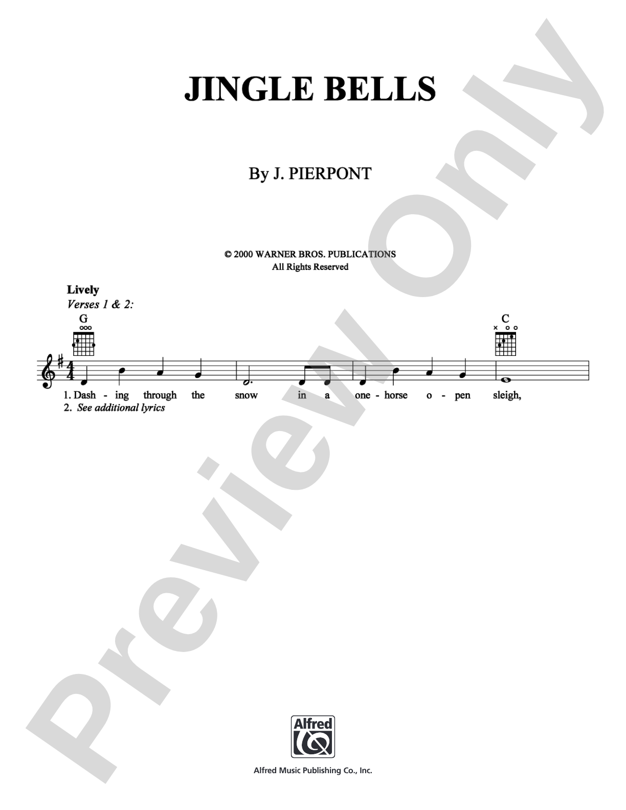 Jingle Bells: Lead Sheet Digital Sheet Music
