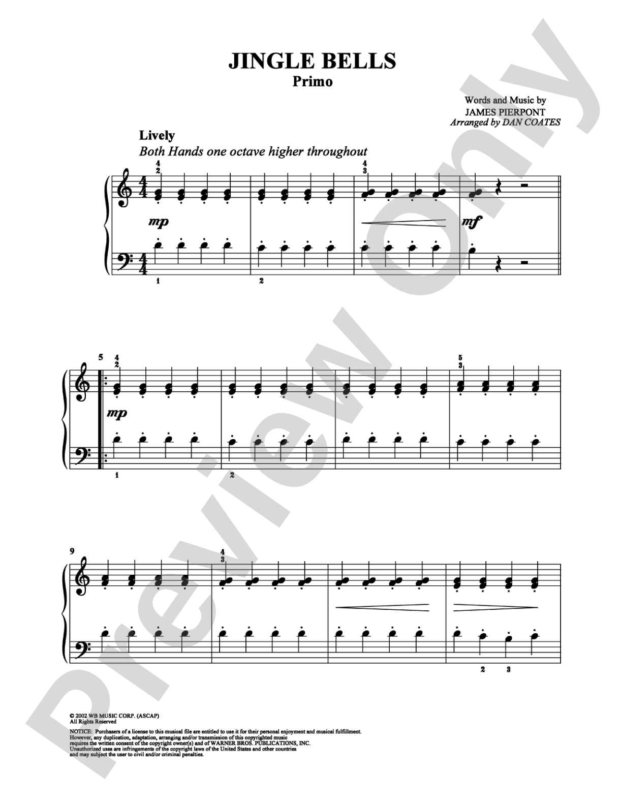 Jingle Bells: Piano Duets & Four Hands Digital Sheet Music