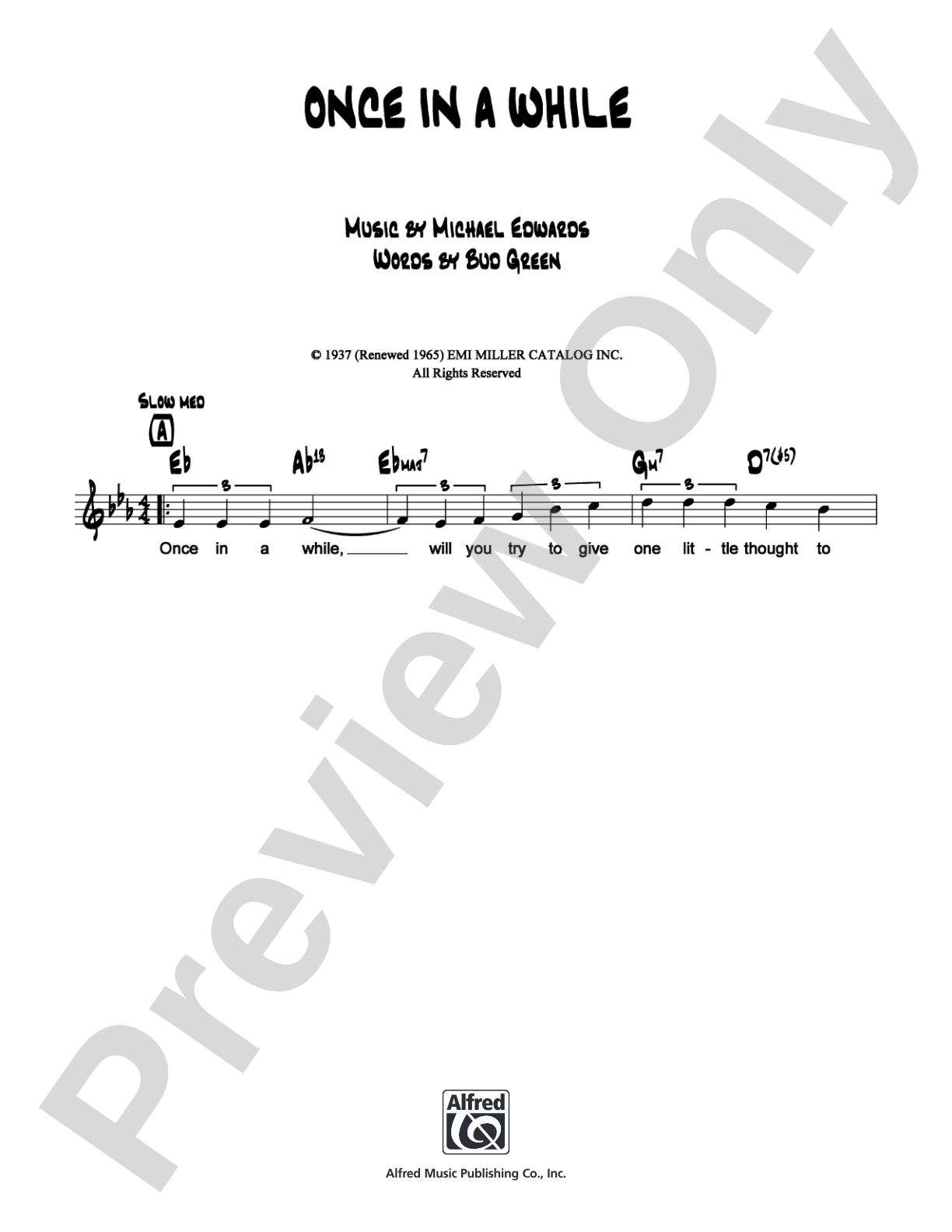 Once in a While: Lead Sheet Digital Sheet Music