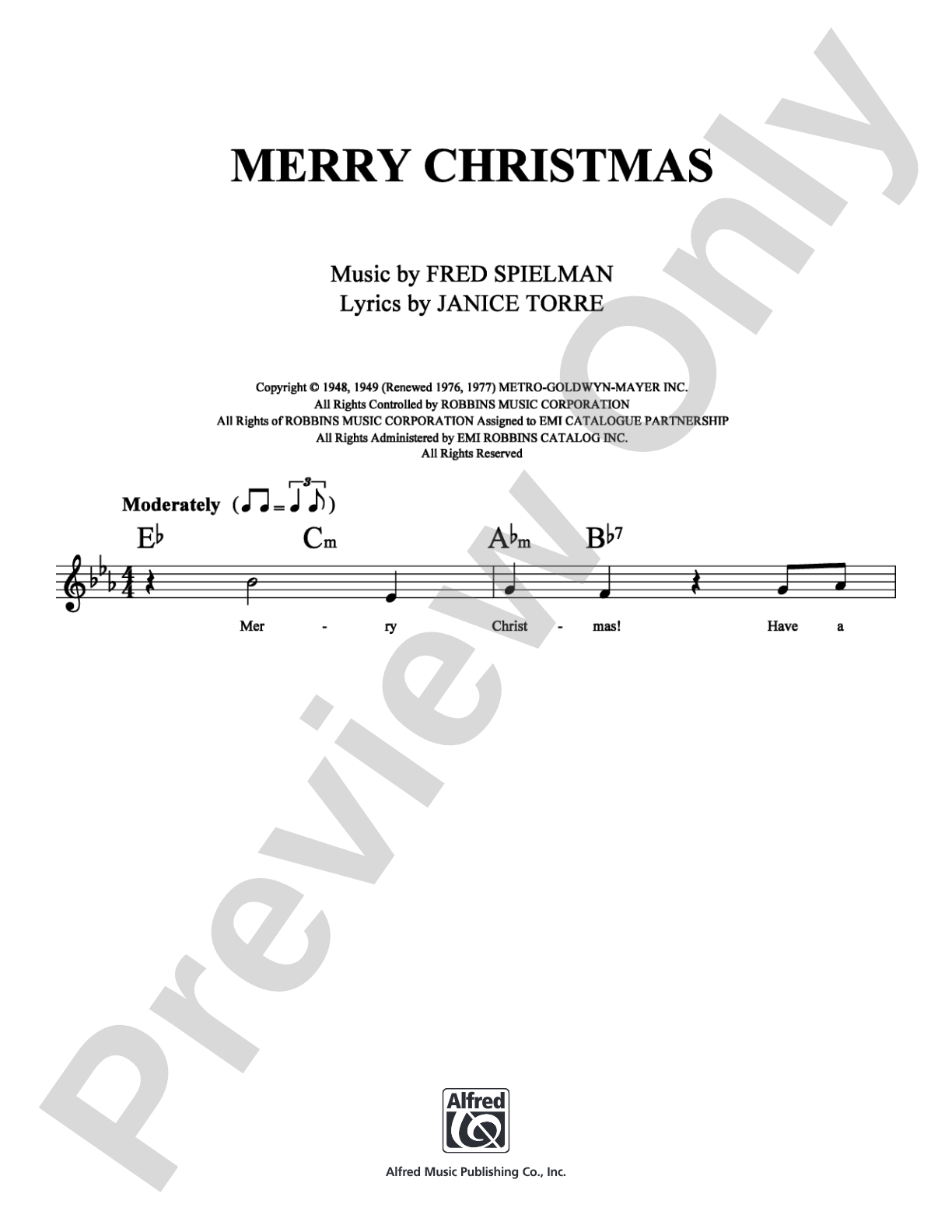 Merry Christmas: Lead Sheet Digital Sheet Music