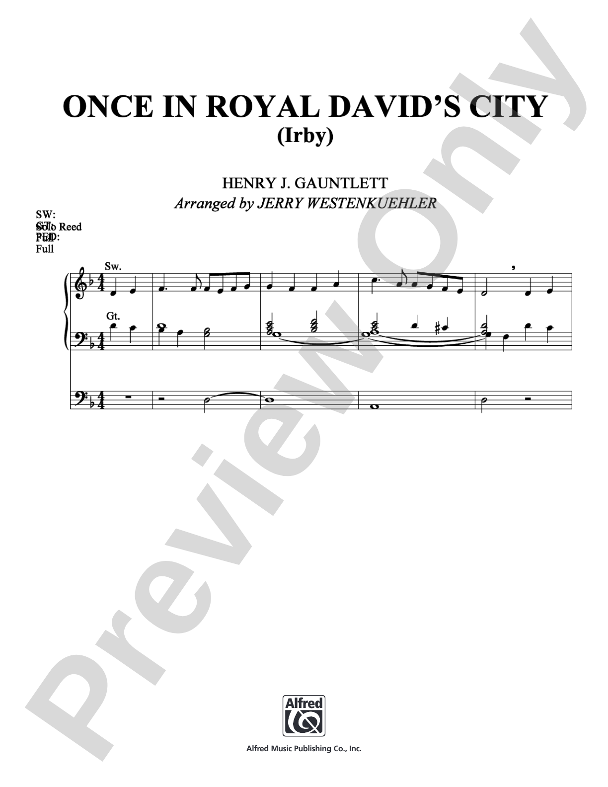 Once in Royal David's City: Organ Digital Sheet Music