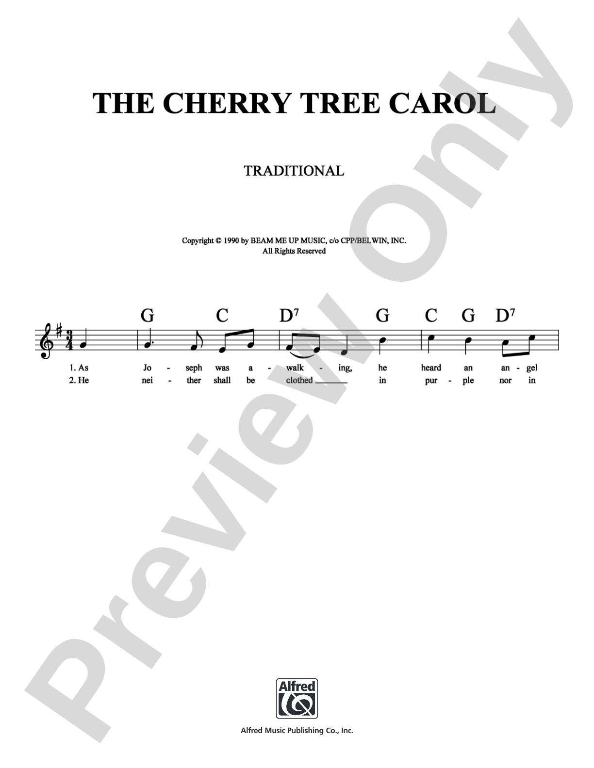 Cherry Tree Carol, The: Lead Sheet Digital Sheet Music