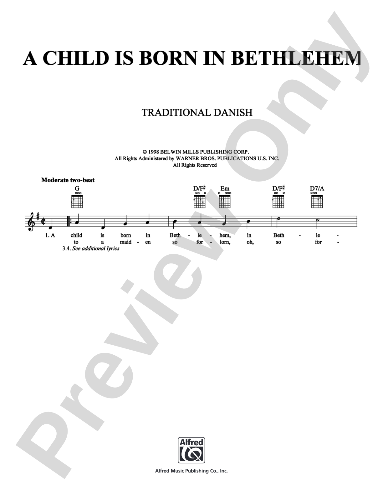A Child is Born in Bethlehem: Lead Sheet Digital Sheet Music