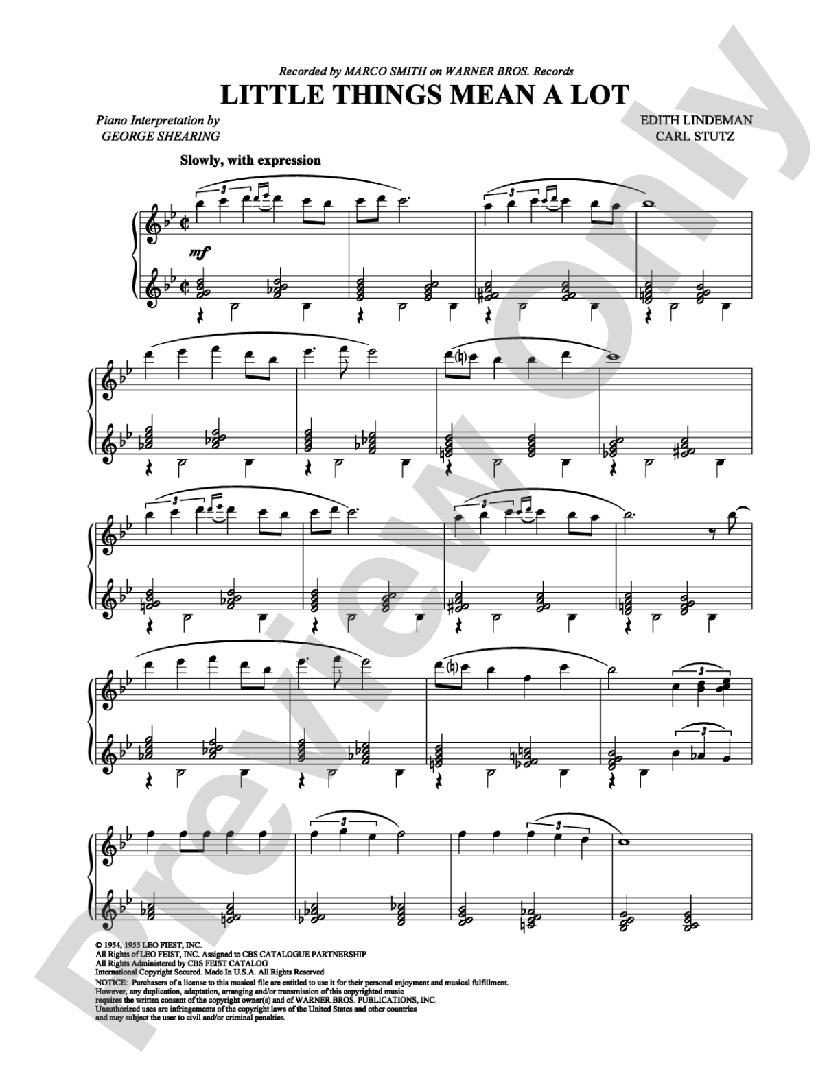 Little Things Mean a Lot: Piano Digital Sheet Music