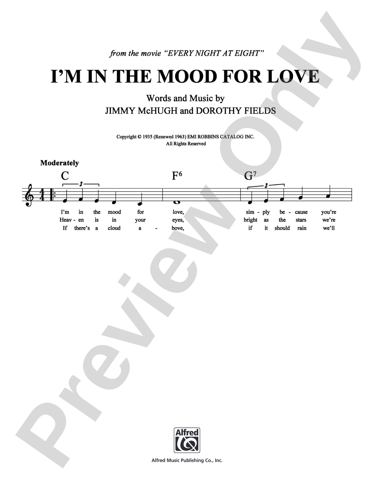 I'm in the Mood for Love: Lead Sheet Digital Sheet Music