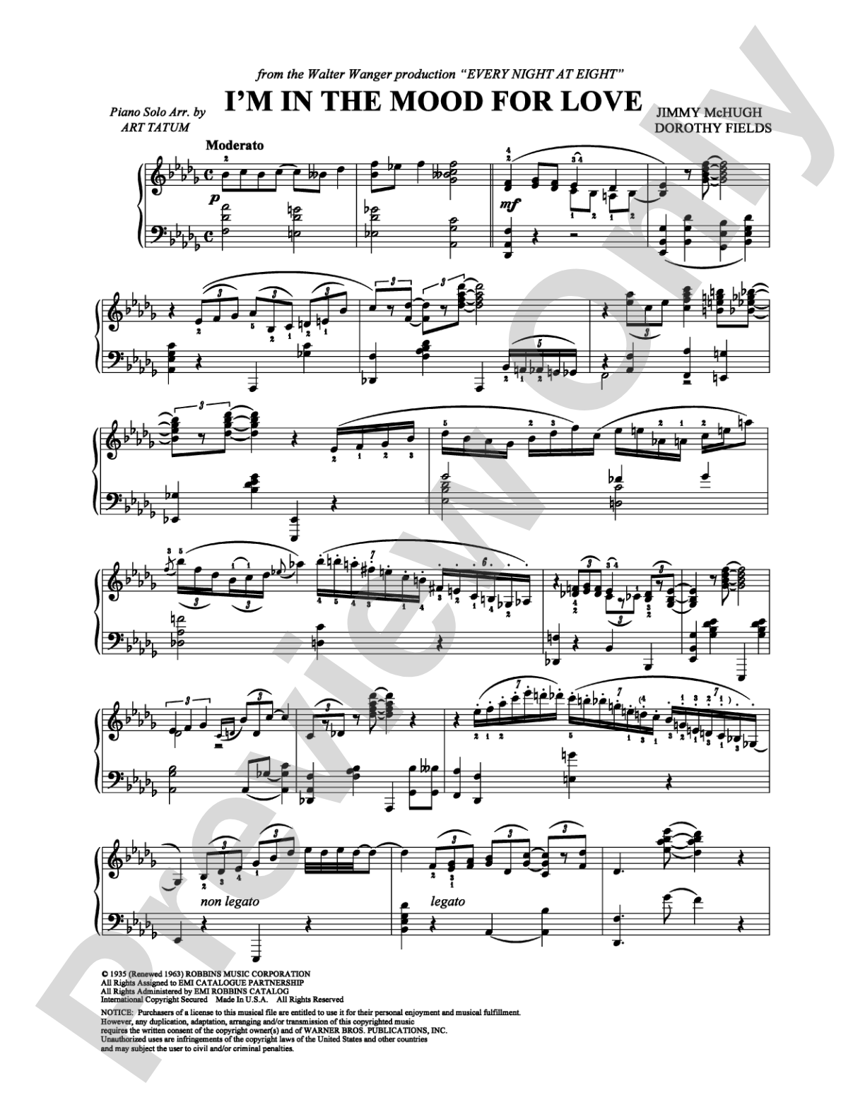 I'm in the Mood for Love: Piano Digital Sheet Music