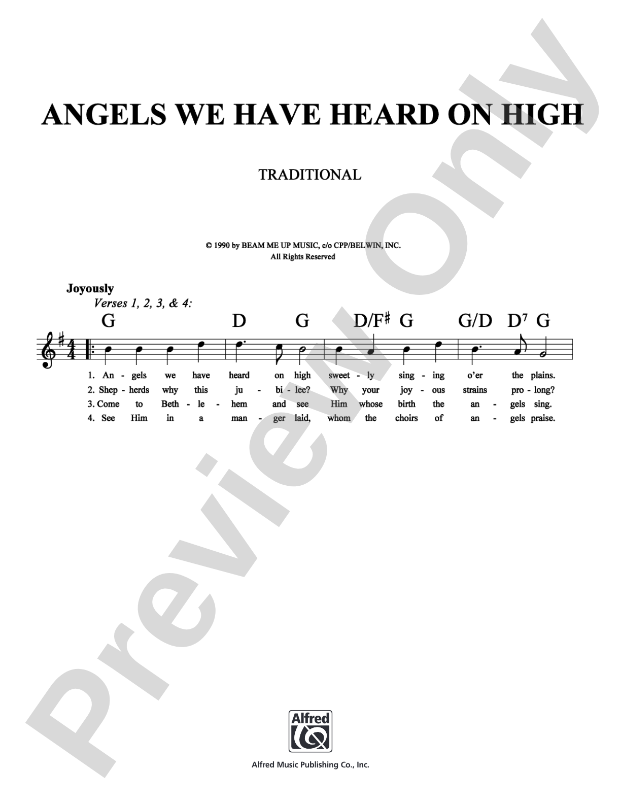 Angels We Have Heard On High: Lead Sheet Digital Sheet Music