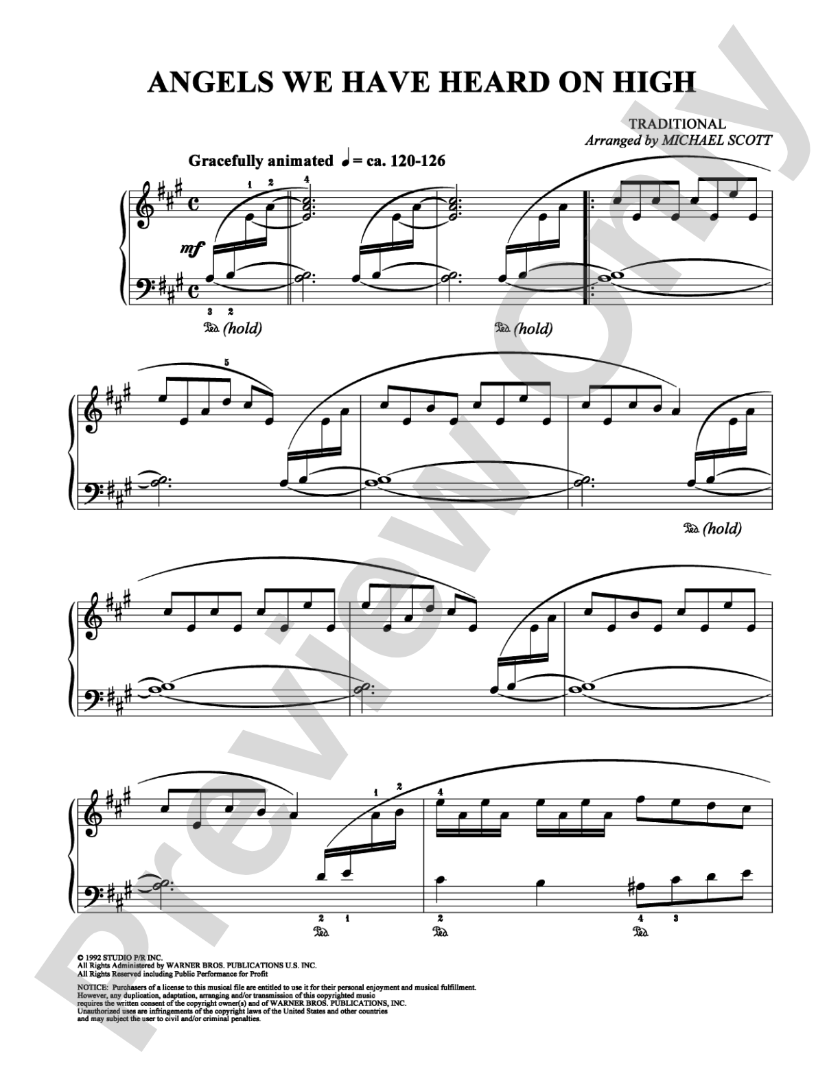 Angels We Have Heard On High: Piano Digital Sheet Music