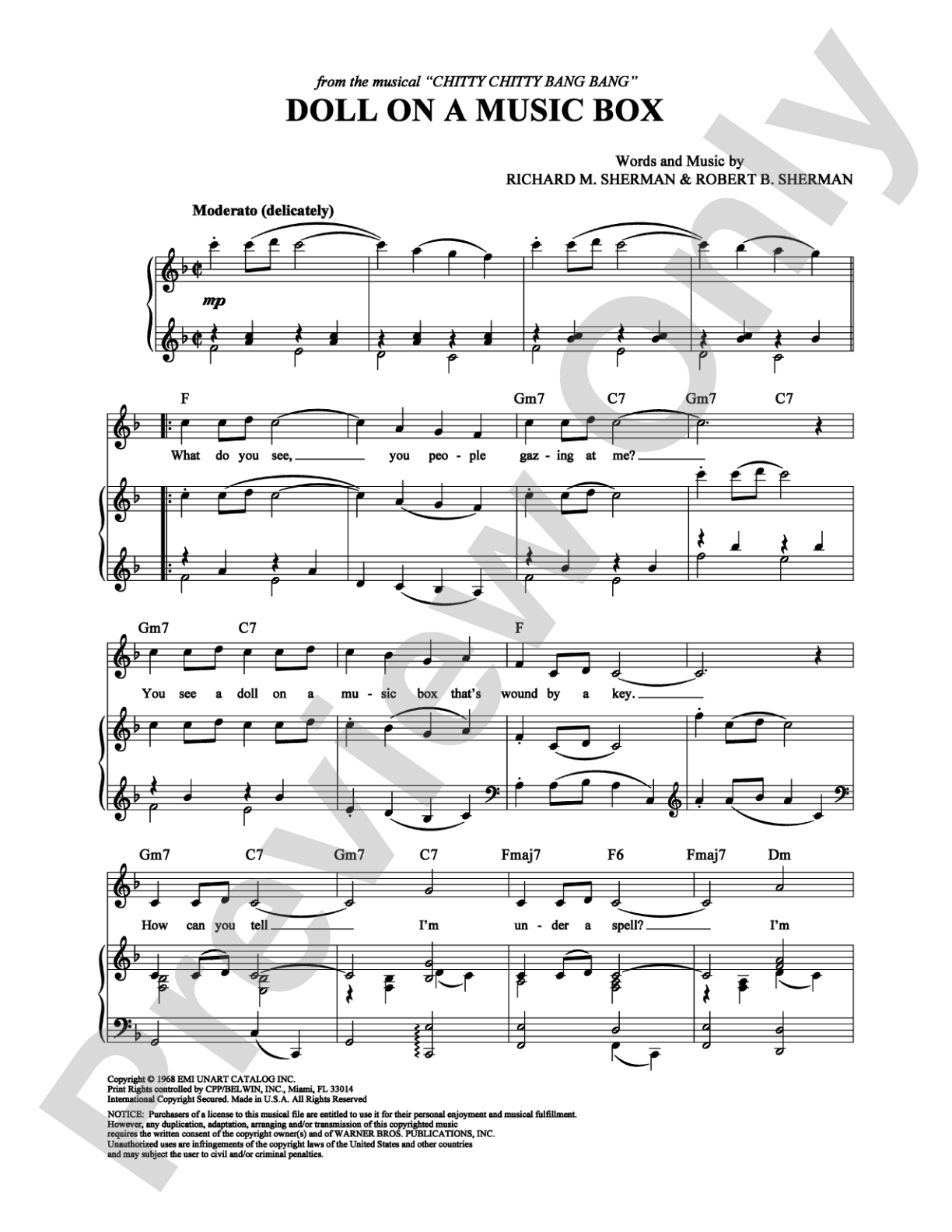 Doll on a Music Box: Piano/Vocal/Chords Digital Sheet Music