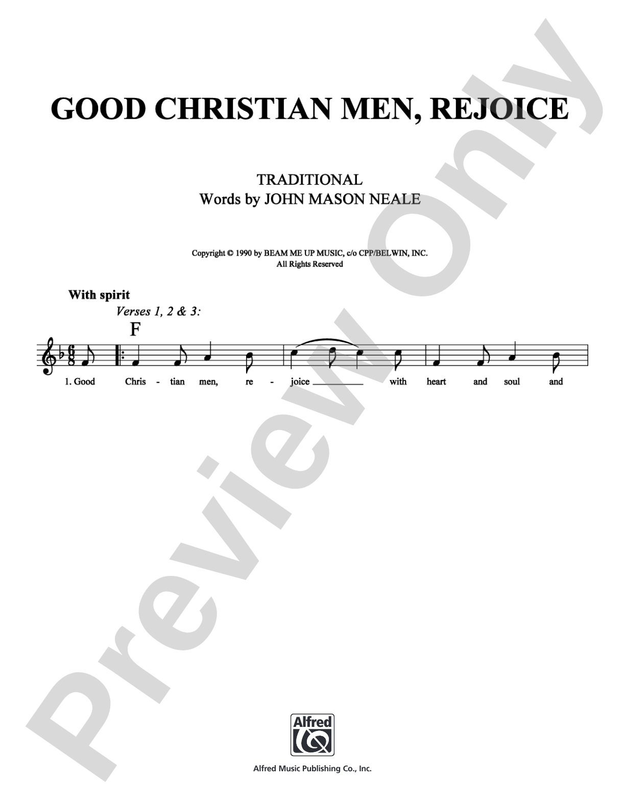 Good Christian Men, Rejoice: Lead Sheet Digital Sheet Music