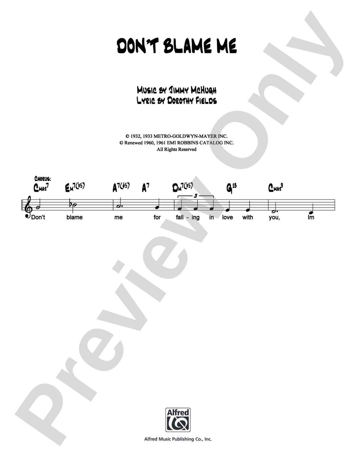 Don't Blame Me: Lead Sheet Digital Sheet Music