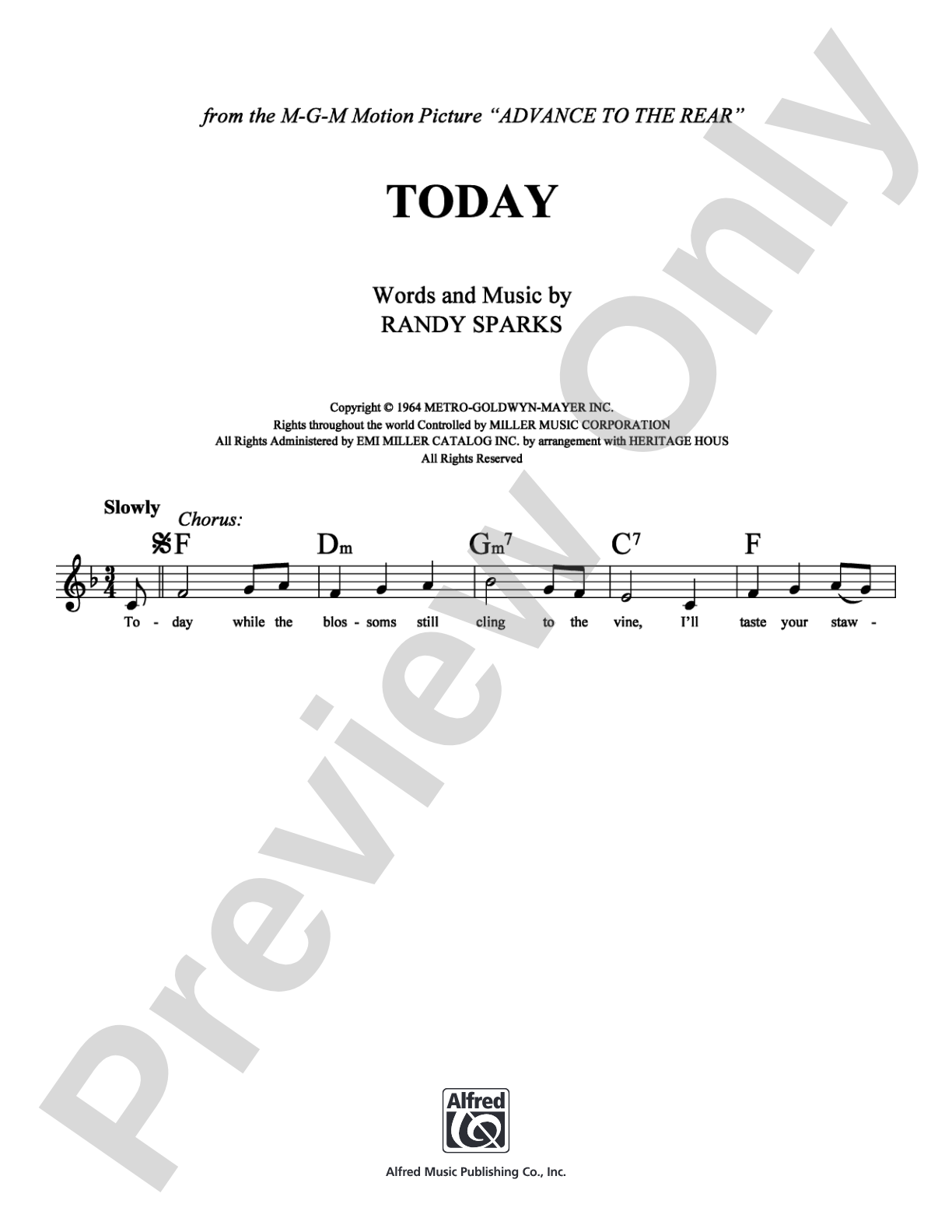 Today: Lead Sheet Digital Sheet Music