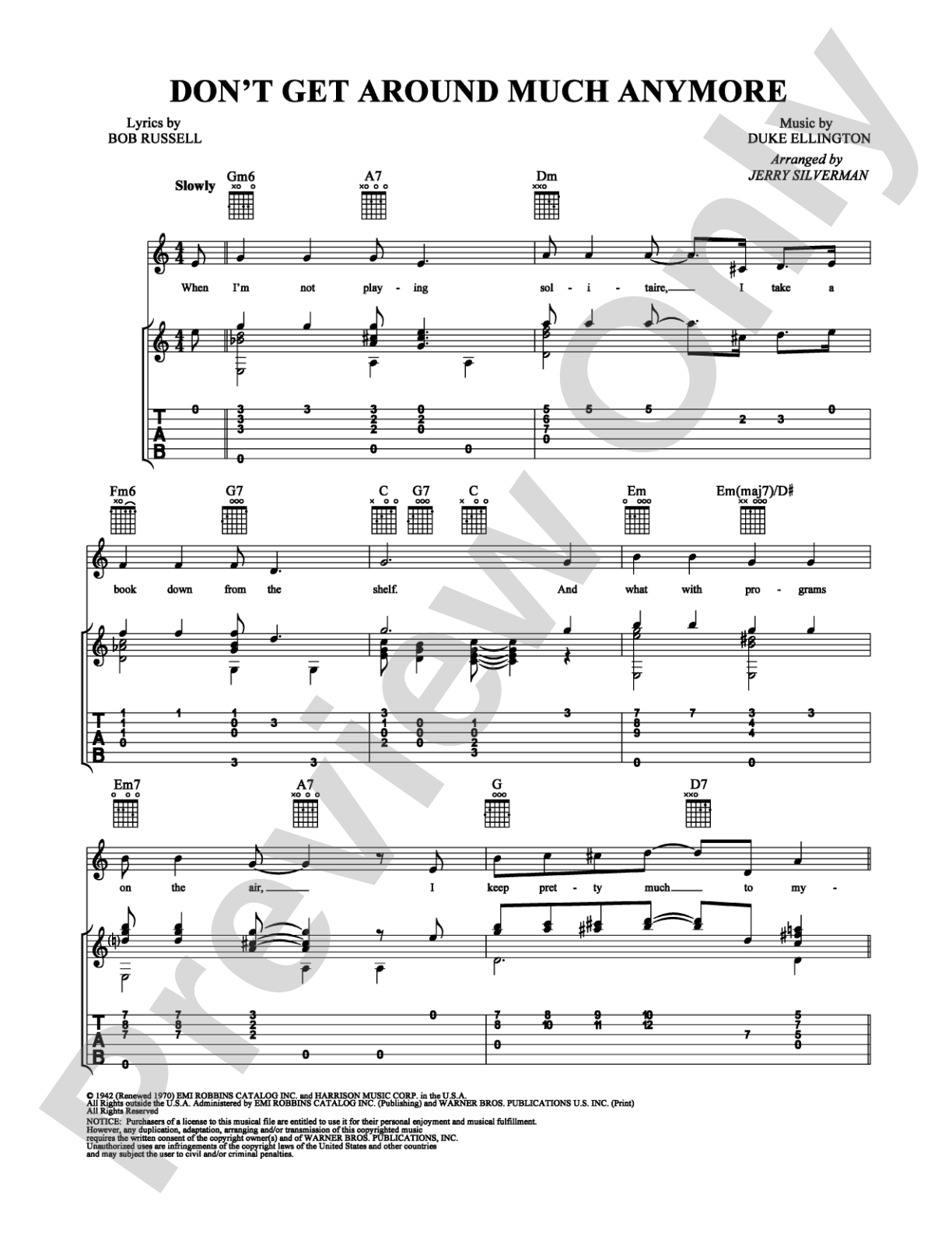 Don't Get Around Much Anymore: Guitar TAB Digital Sheet Music