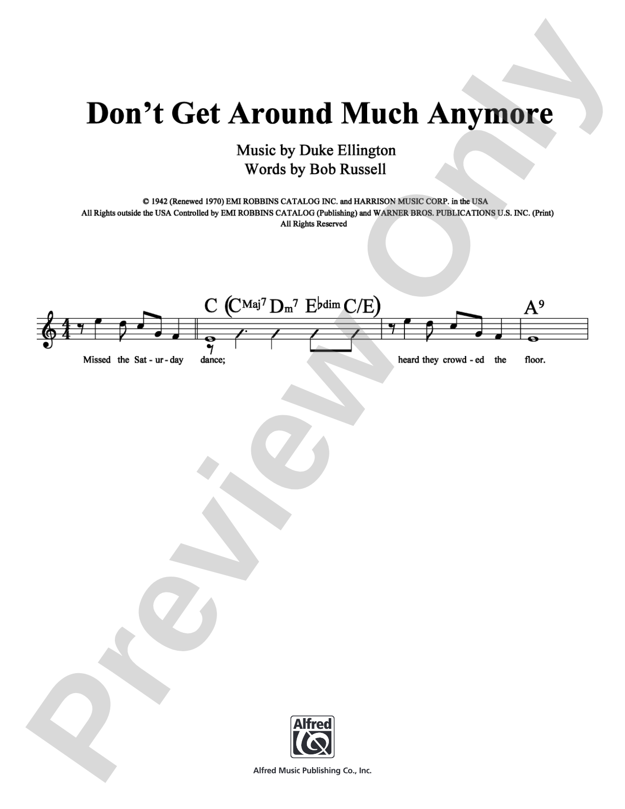 Don't Get Around Much Anymore: Lead Sheet Digital Sheet Music