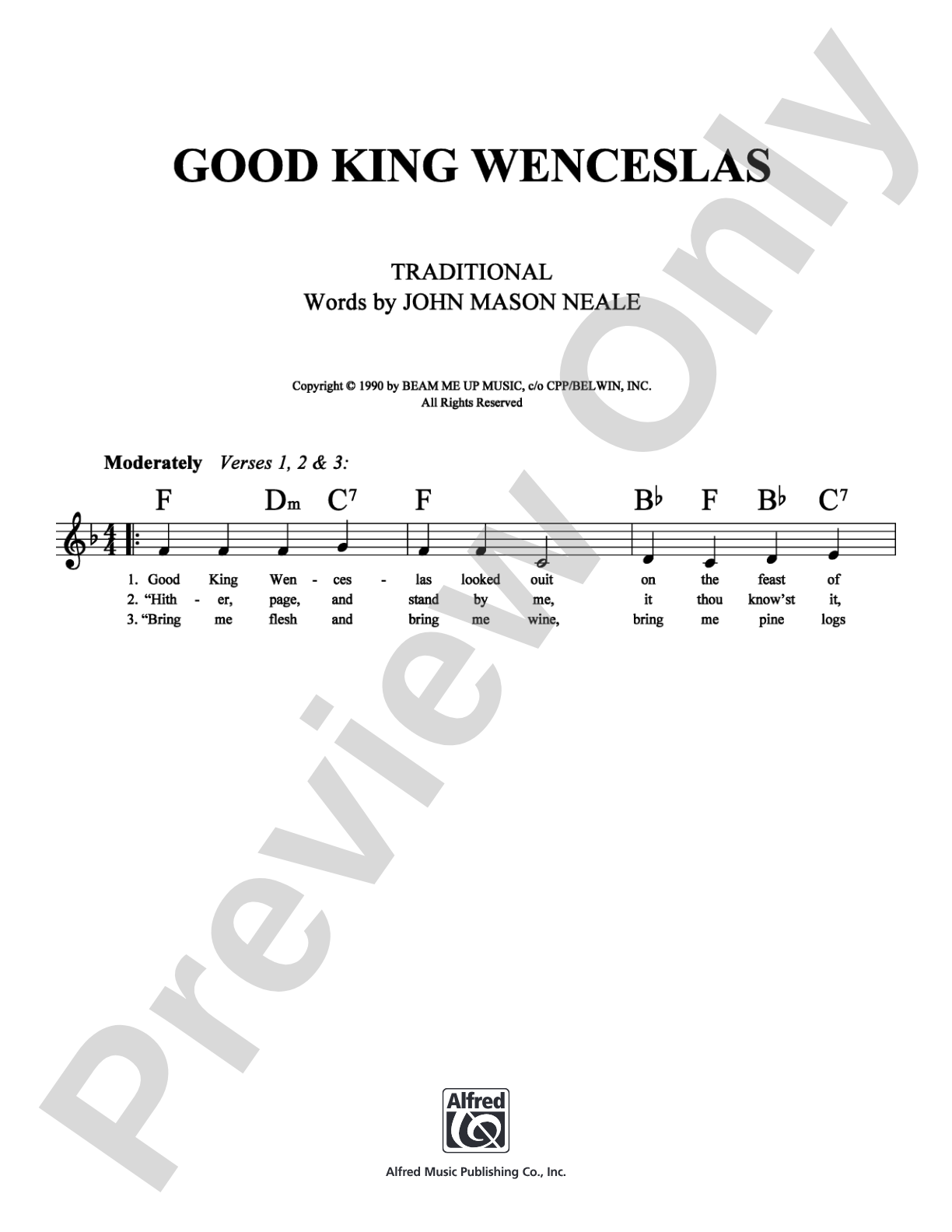 Good King Wenceslas: Lead Sheet Digital Sheet Music