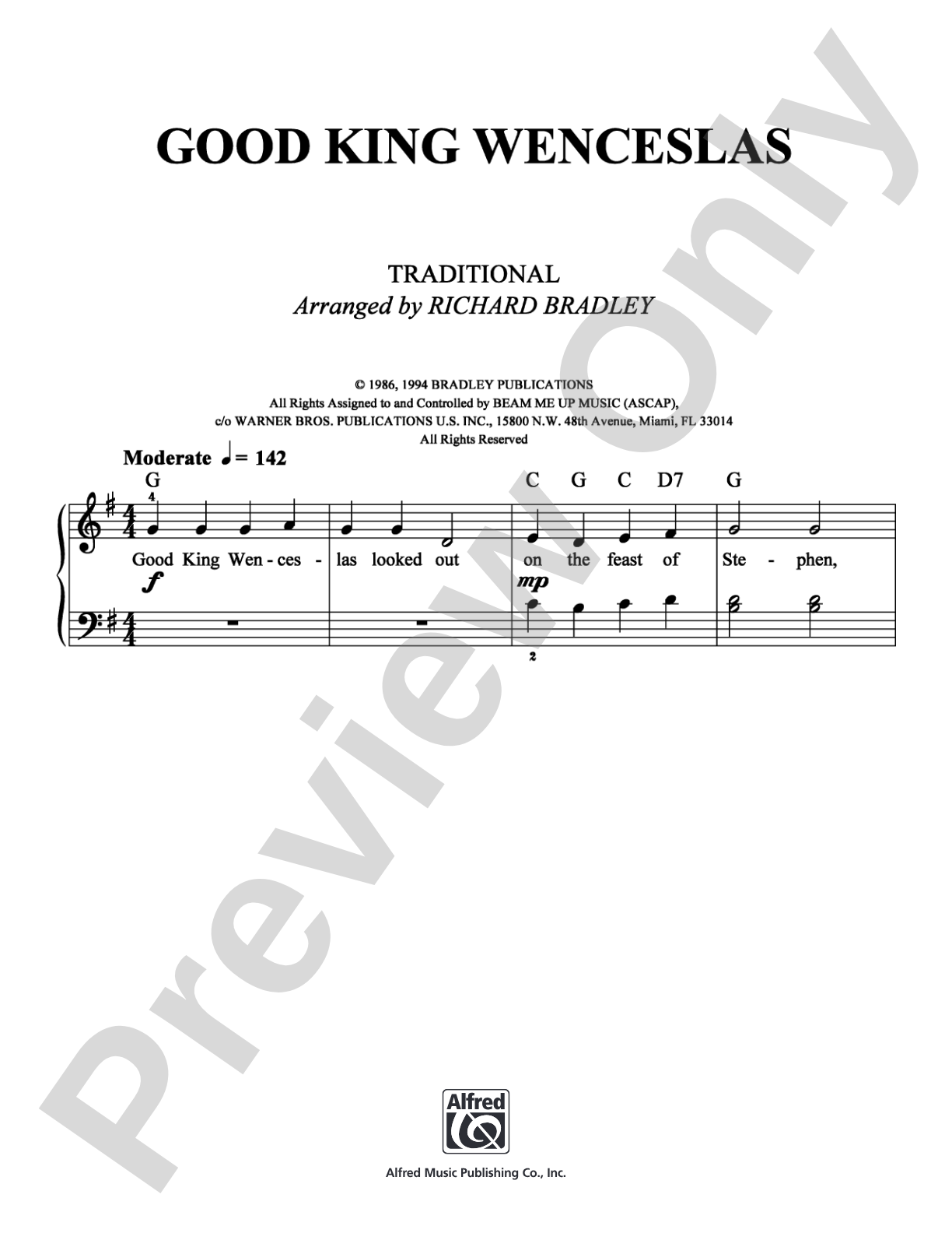 Good King Wenceslas: Easy Piano Digital Sheet Music