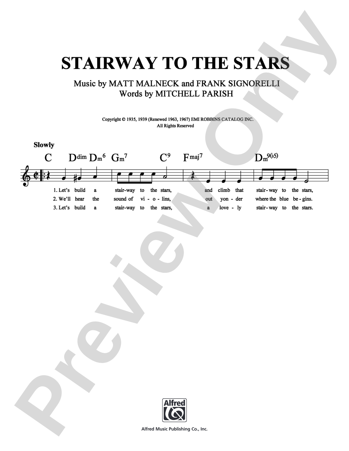 Stairway to the Stars: Lead Sheet Digital Sheet Music