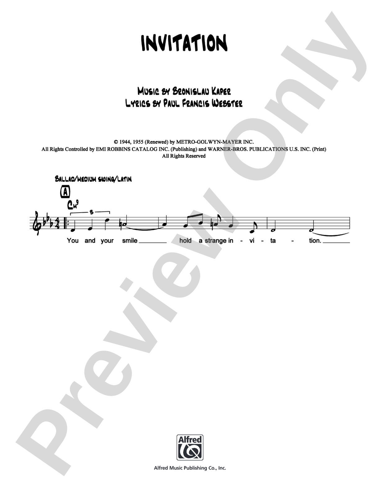 Invitation: Lead Sheet Digital Sheet Music