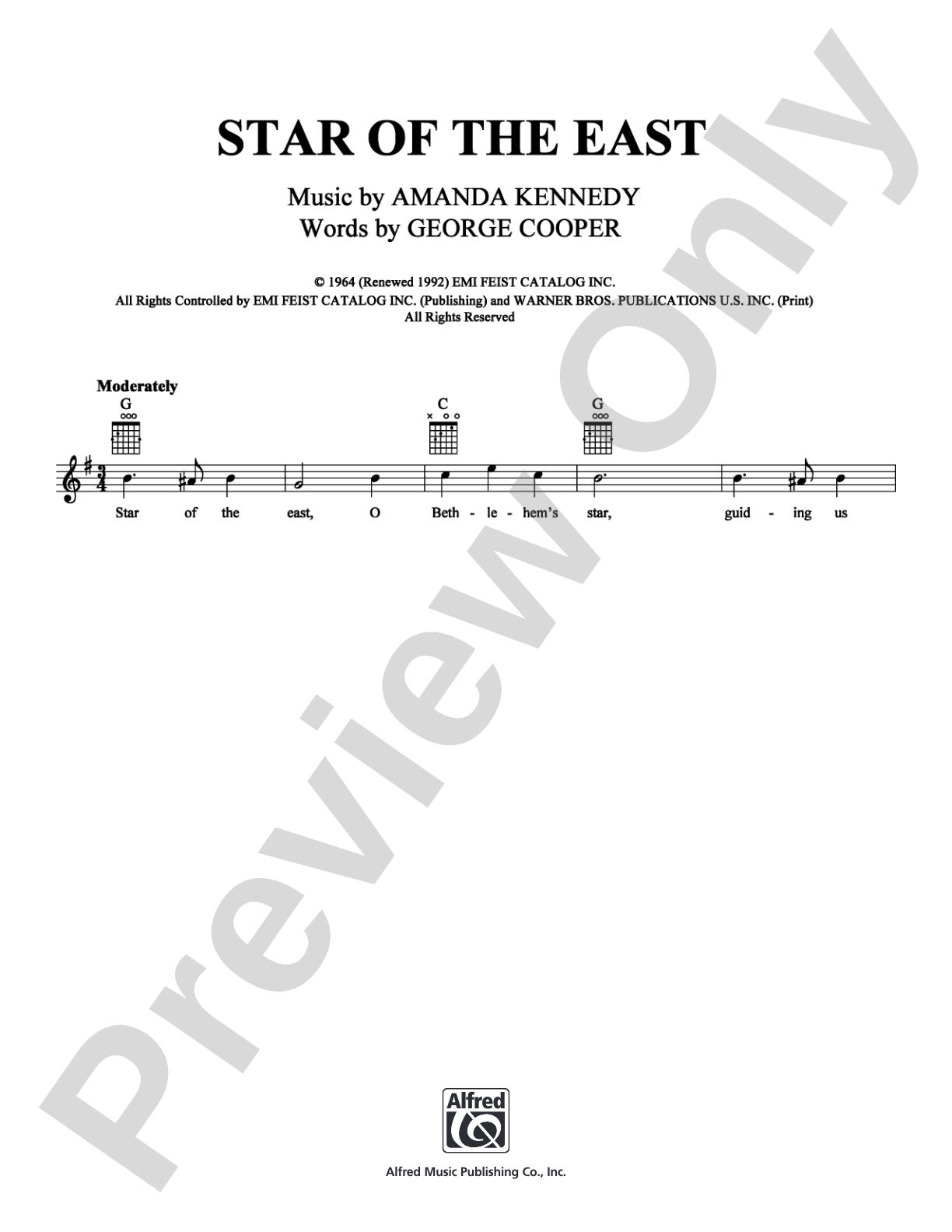 Star of the East: Lead Sheet Digital Sheet Music