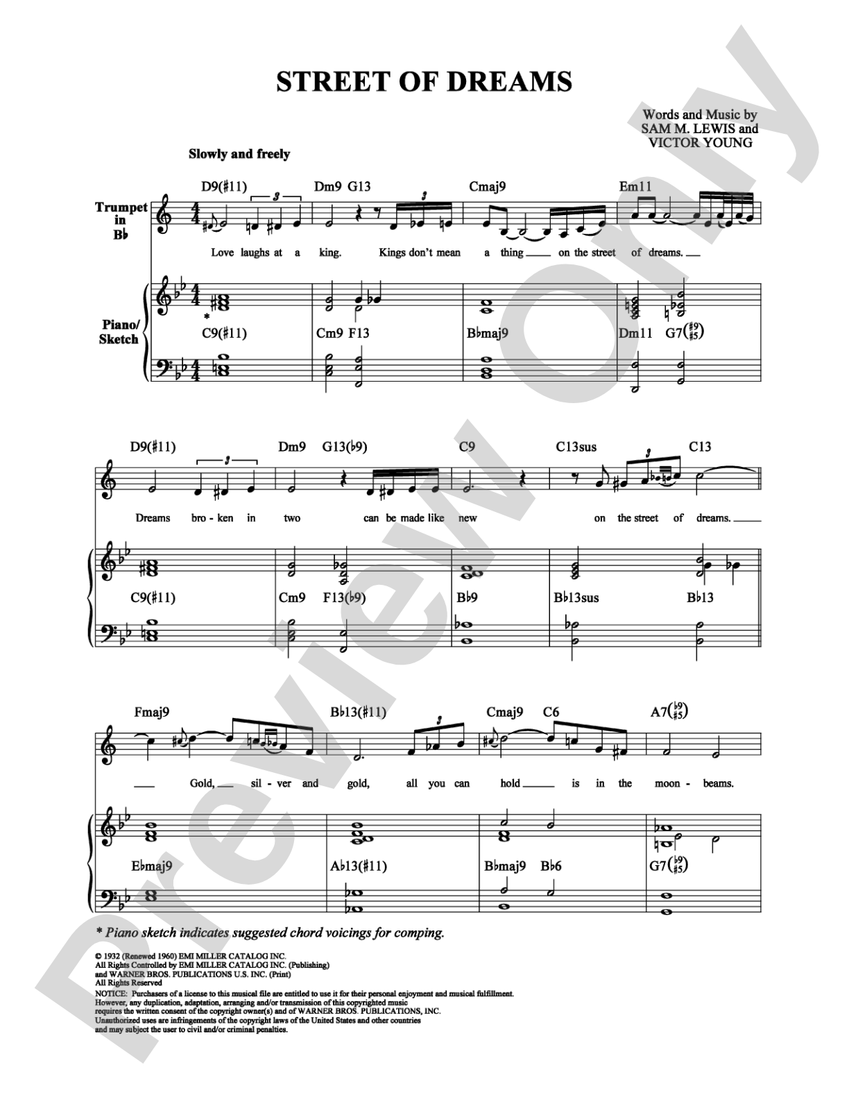 Street of Dreams: Solo & Small Ensemble Digital Sheet Music