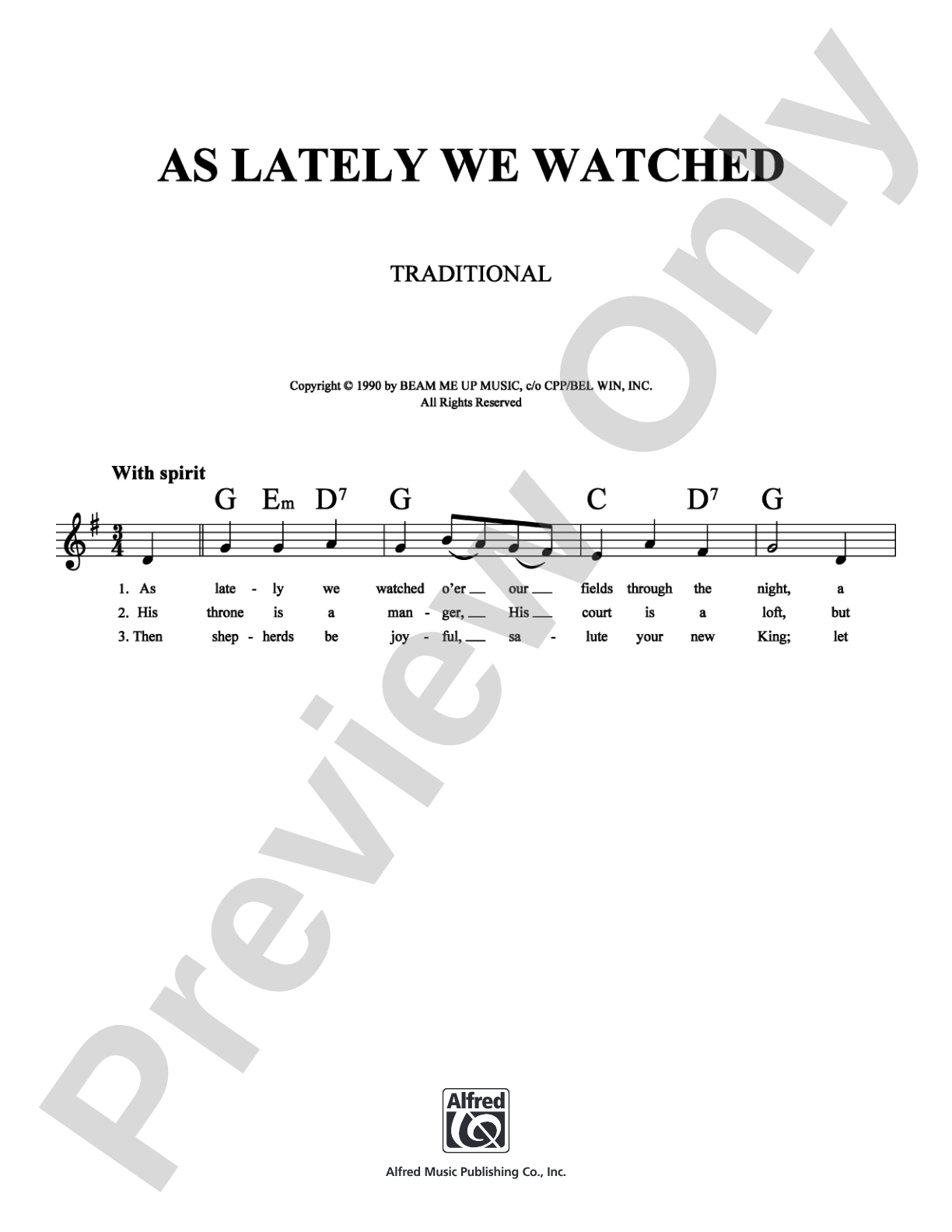 As Lately We Watched: Lead Sheet Digital Sheet Music