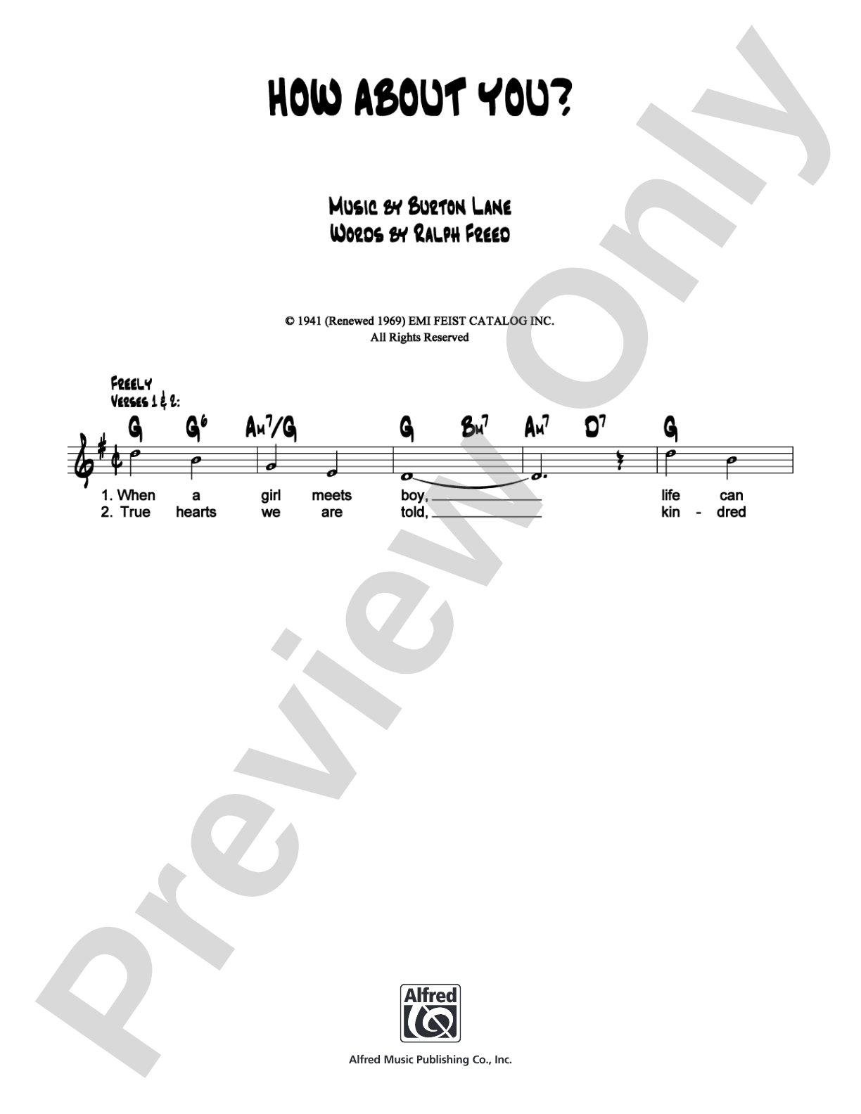 How About You?: Lead Sheet Digital Sheet Music