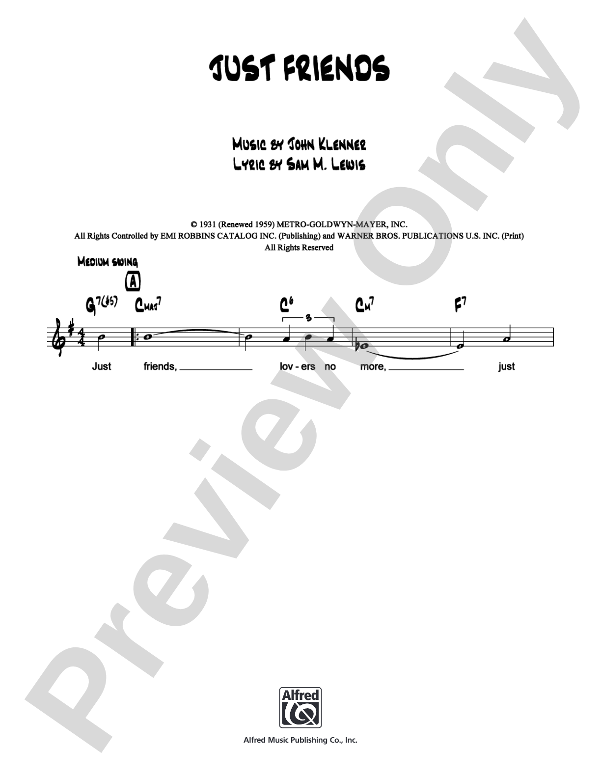 Just Friends: Lead Sheet Digital Sheet Music