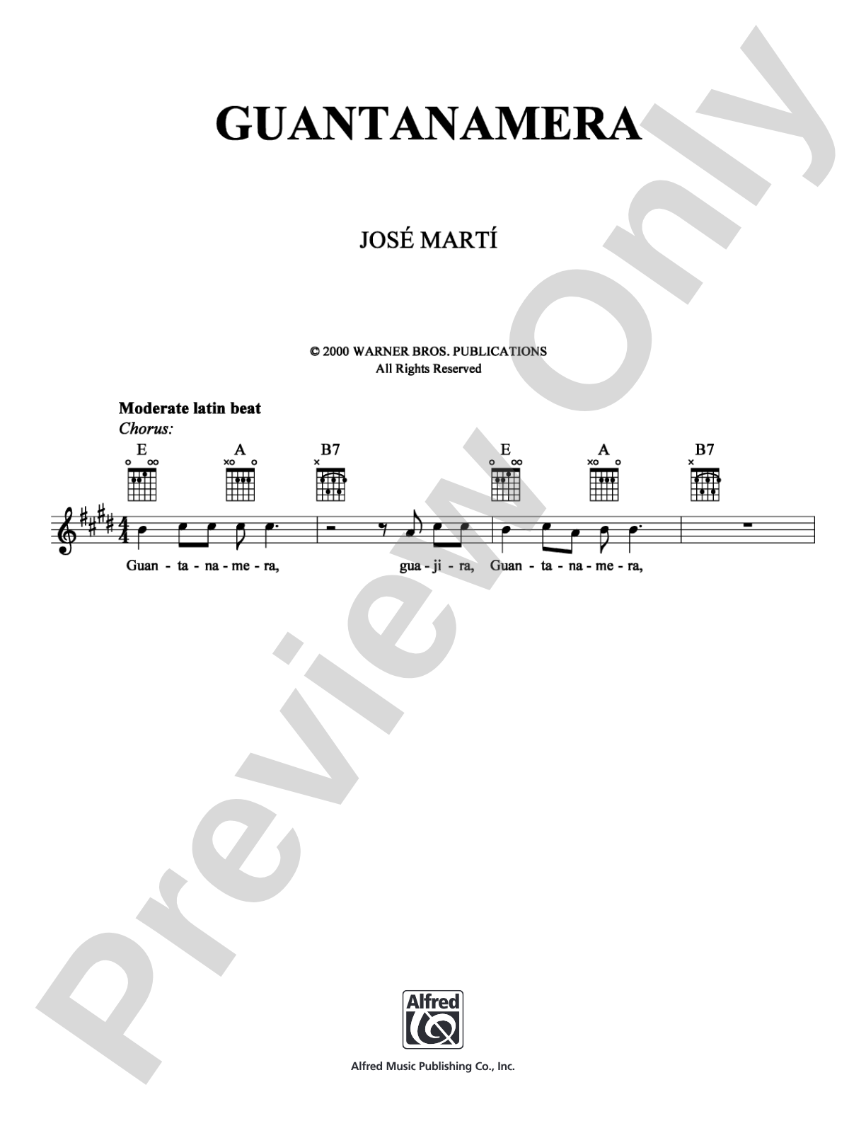 Guantanamera: Lead Sheet Digital Sheet Music