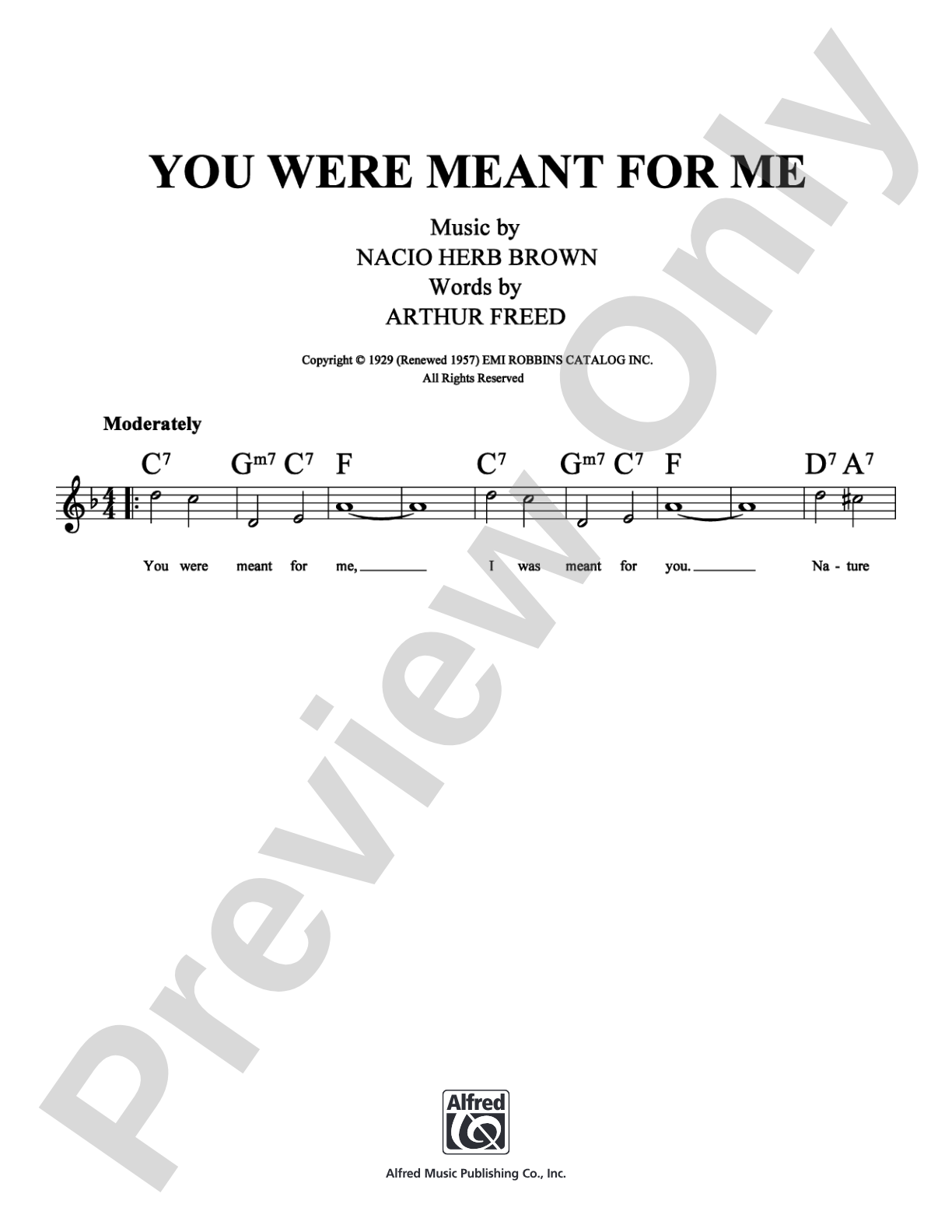 You Were Meant For Me: Lead Sheet Digital Sheet Music