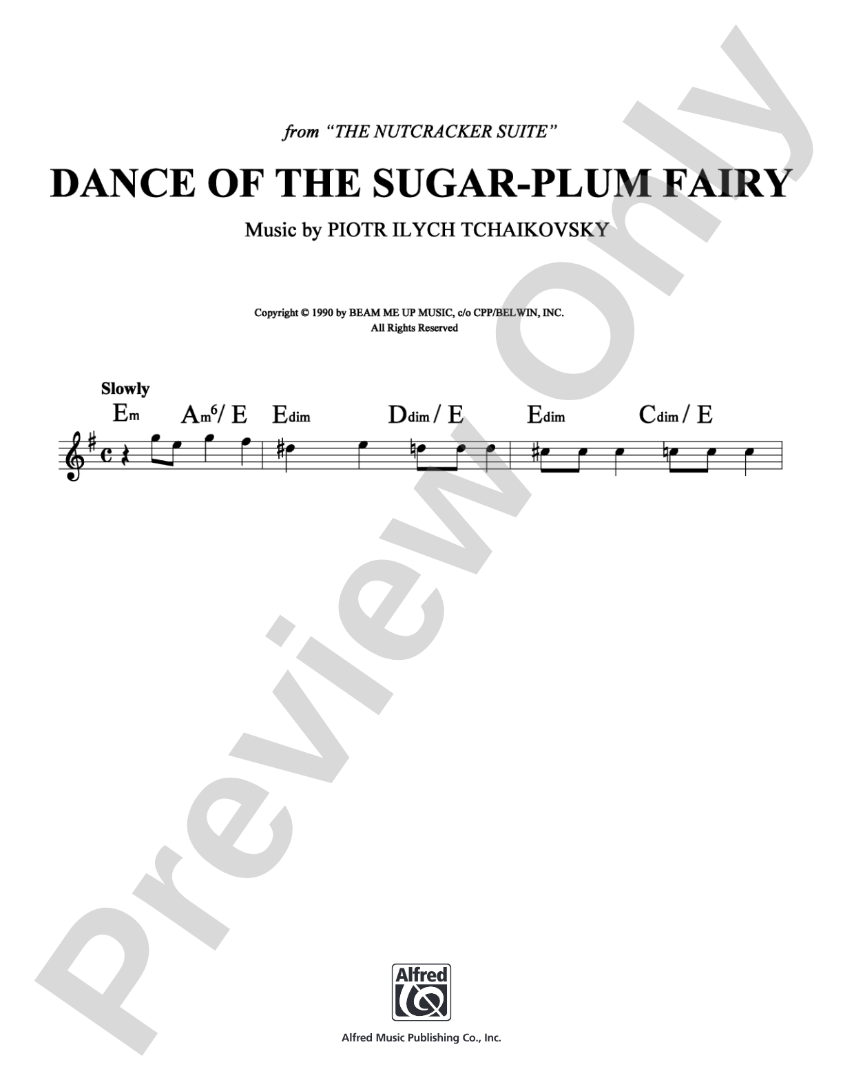 Dance of the Sugar-Plum Fairy from the Nutcracker Suite: Lead Sheet Digital Sheet Music