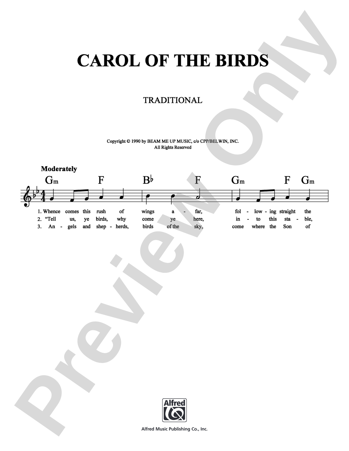 Carol of the Birds: Lead Sheet Digital Sheet Music