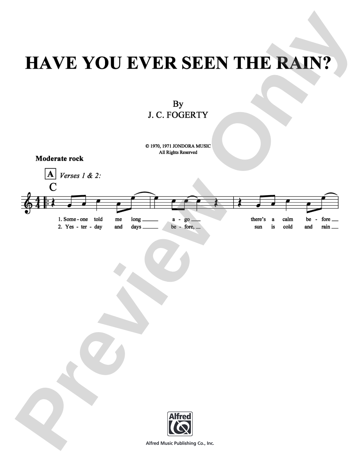 Have You Ever Seen the Rain?: Lead Sheet Digital Sheet Music