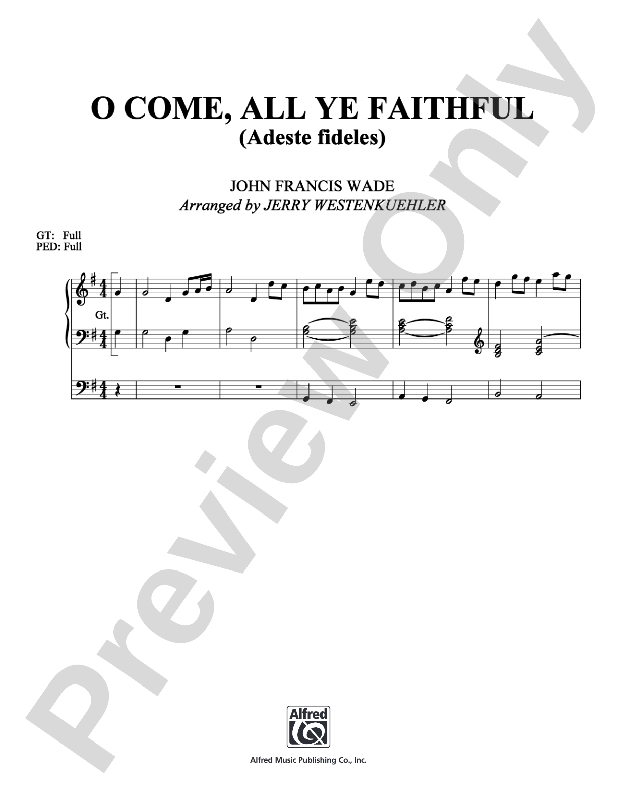 O Come, All Ye Faithful: Organ Digital Sheet Music