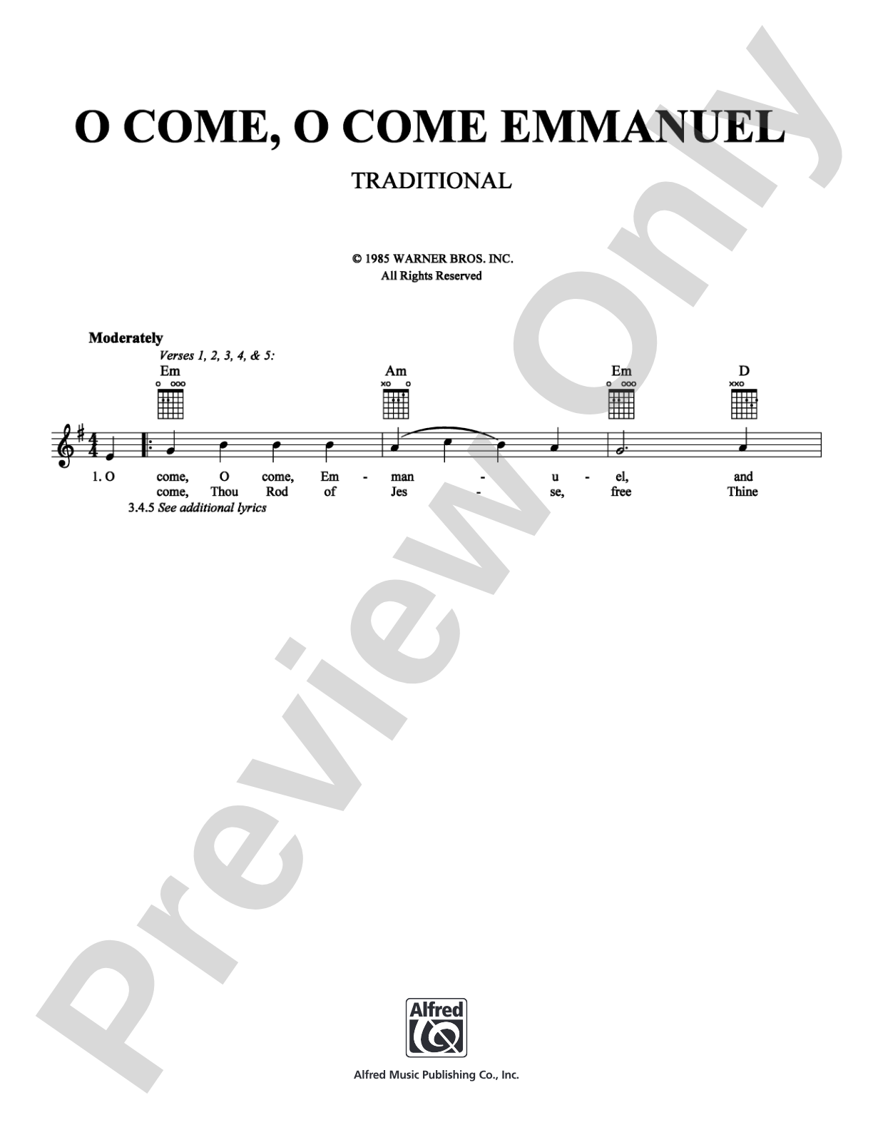 O Come, O Come Emmanuel: Lead Sheet Digital Sheet Music