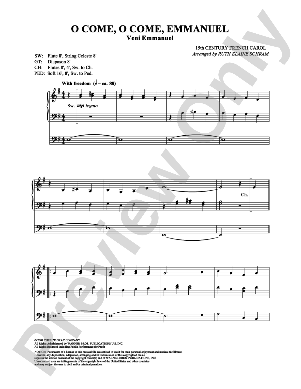 O Come, O Come, Emmanuel: Organ Digital Sheet Music