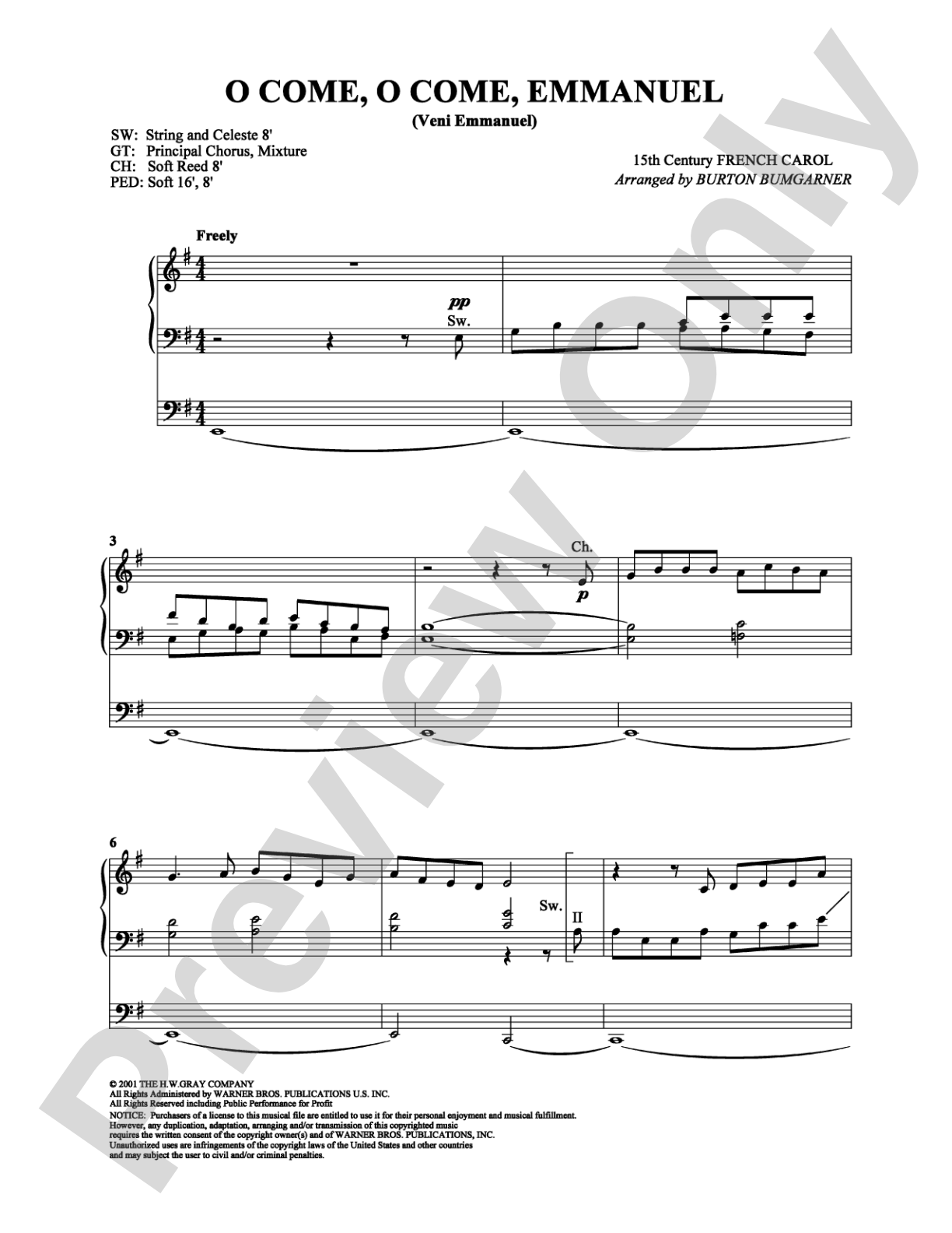 O Come, O Come Emmanuel: Organ Digital Sheet Music