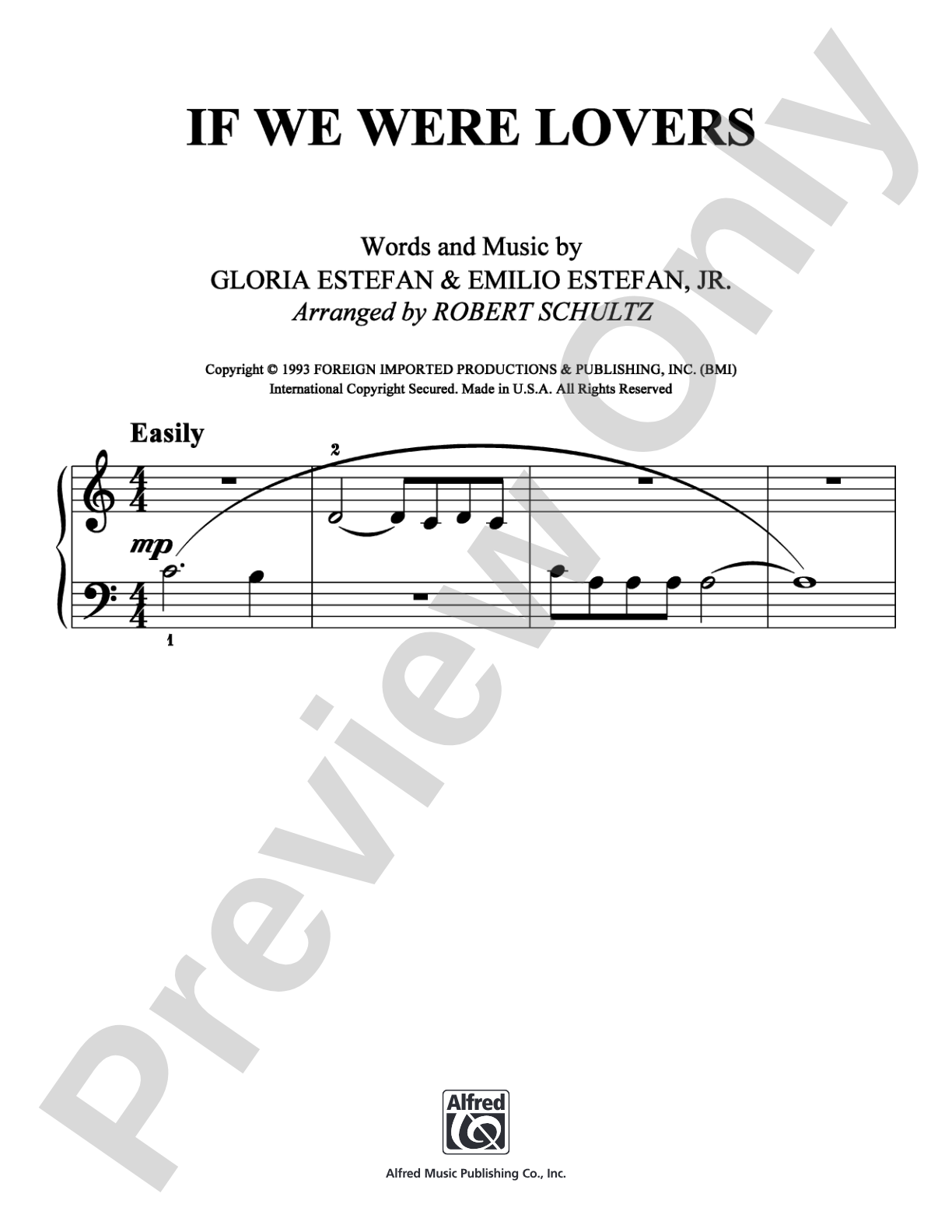 If We Were Lovers: Easy Piano Digital Sheet Music