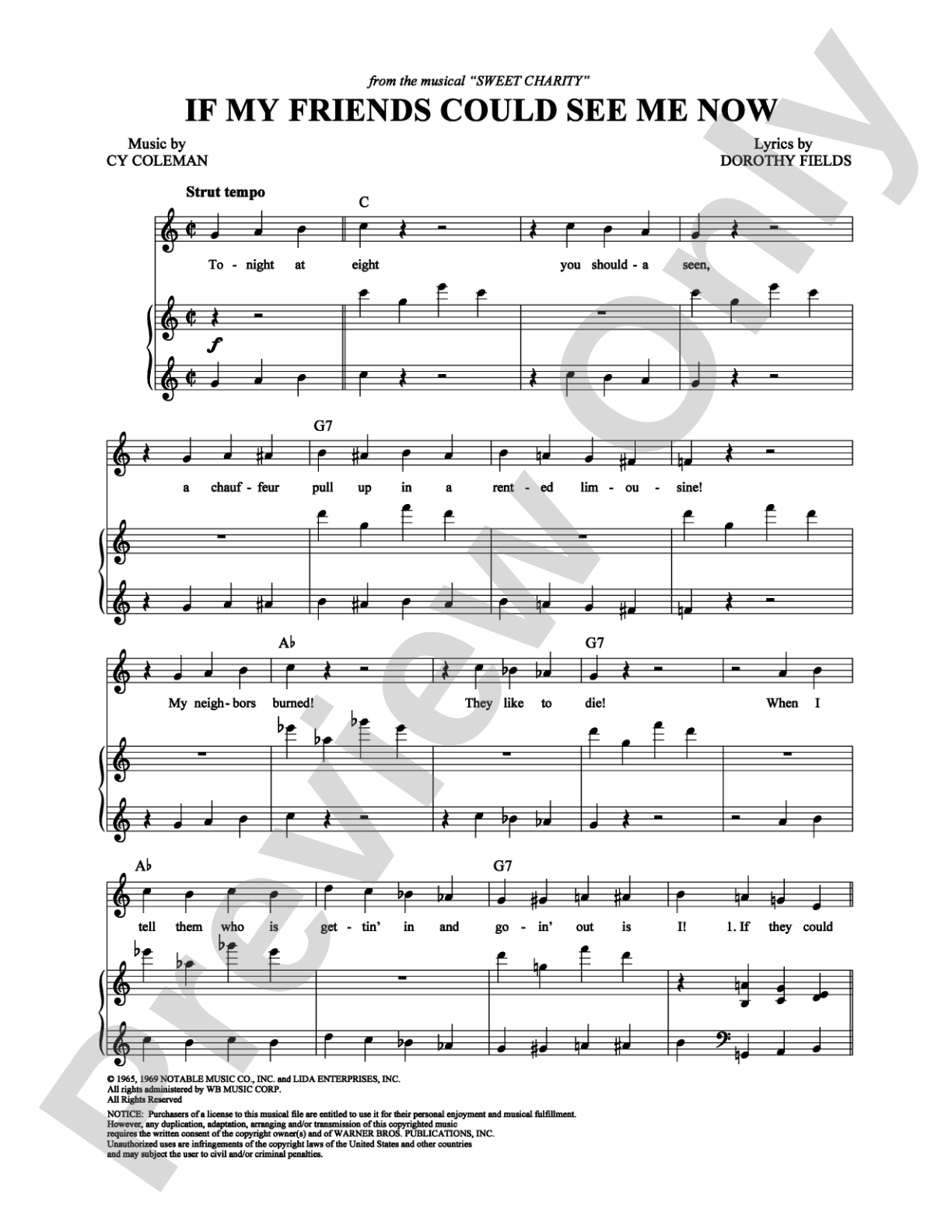 If My Friends Could See Me Now: Piano/Vocal/Chords Digital Sheet Music