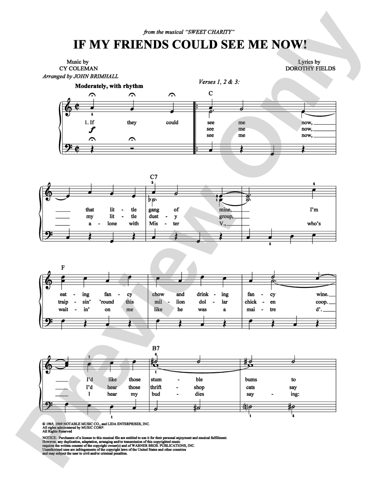 If My Friends Could See Me Now!: Easy Piano Digital Sheet Music