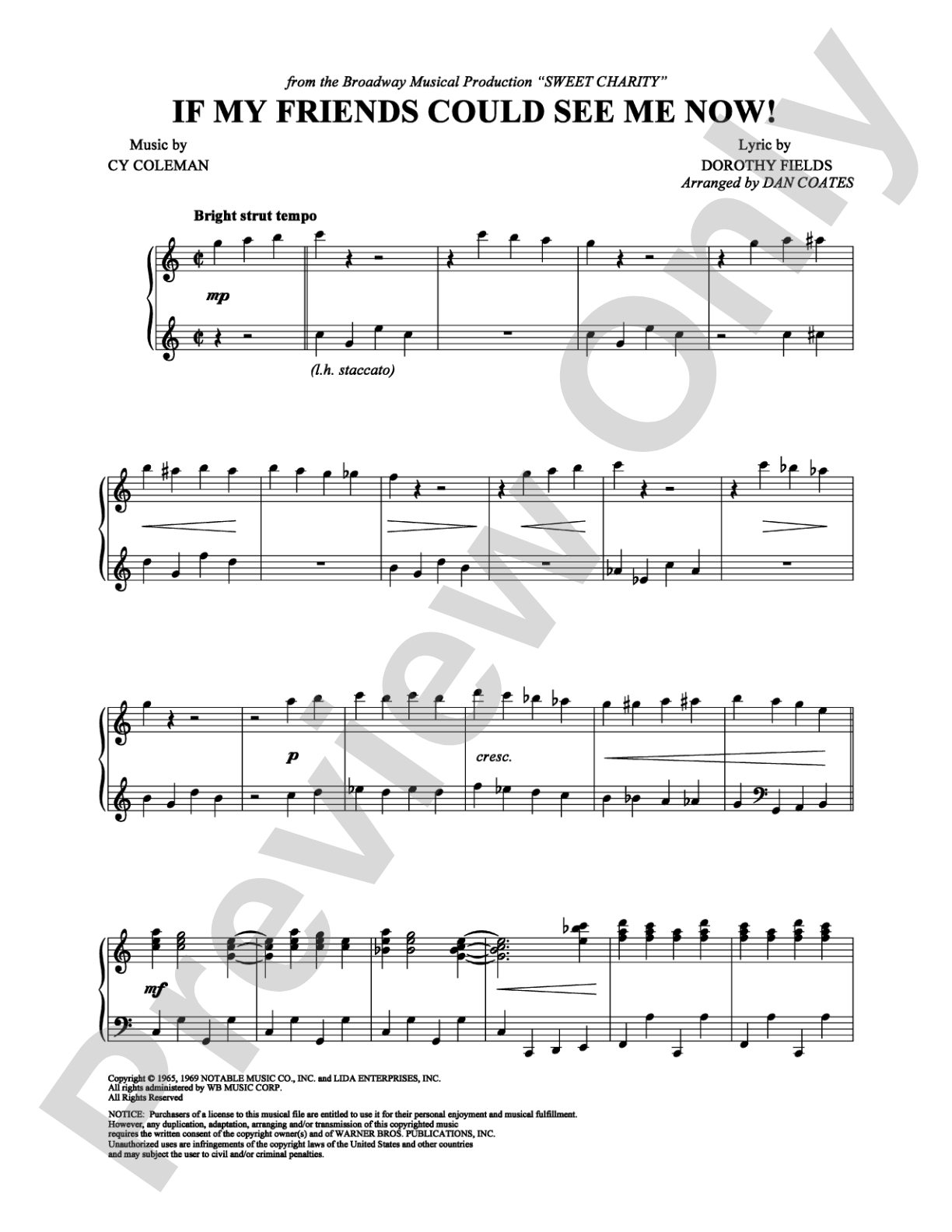 If My Friends Could See Me Now!: Piano Digital Sheet Music
