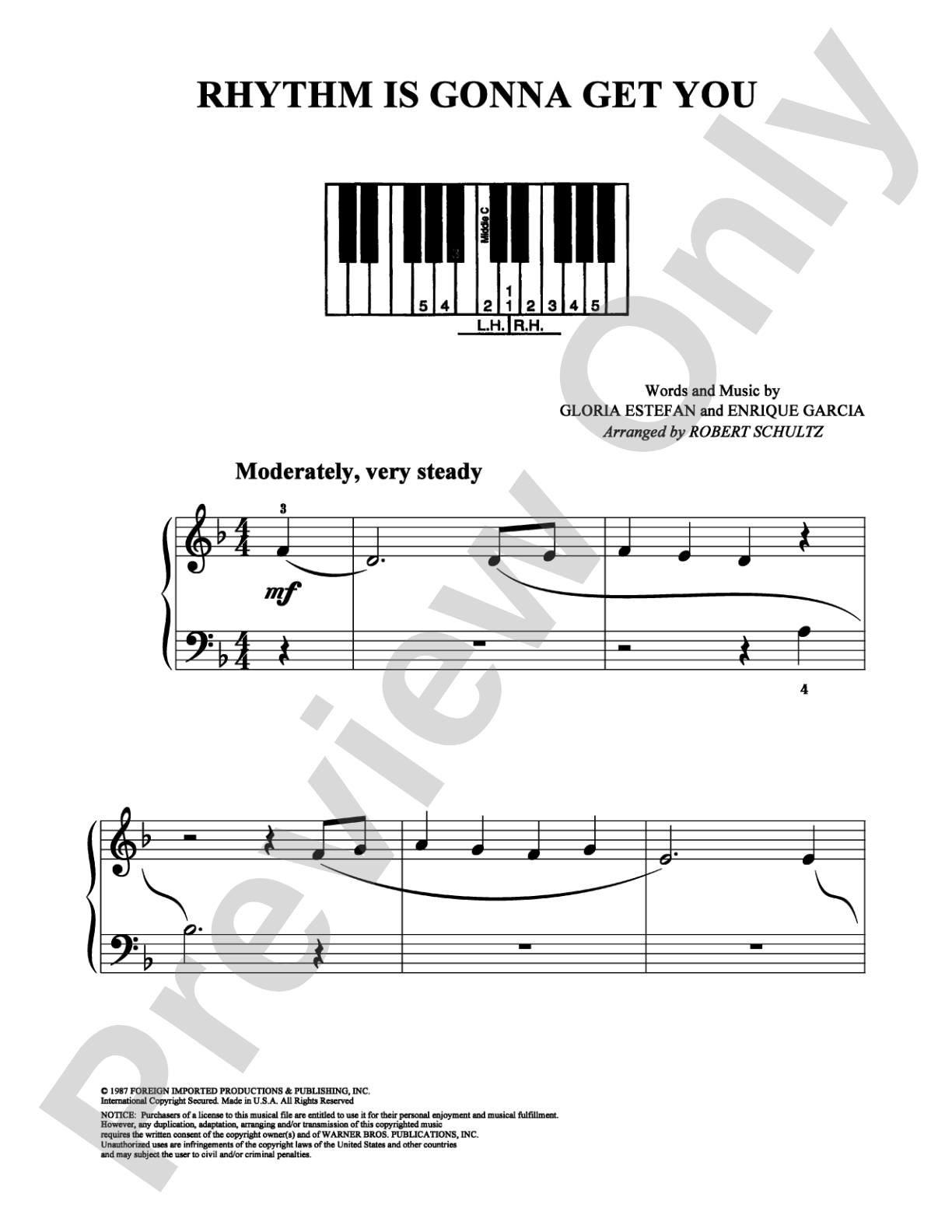 Rhythm Is Gonna Get You: Easy Piano Digital Sheet Music