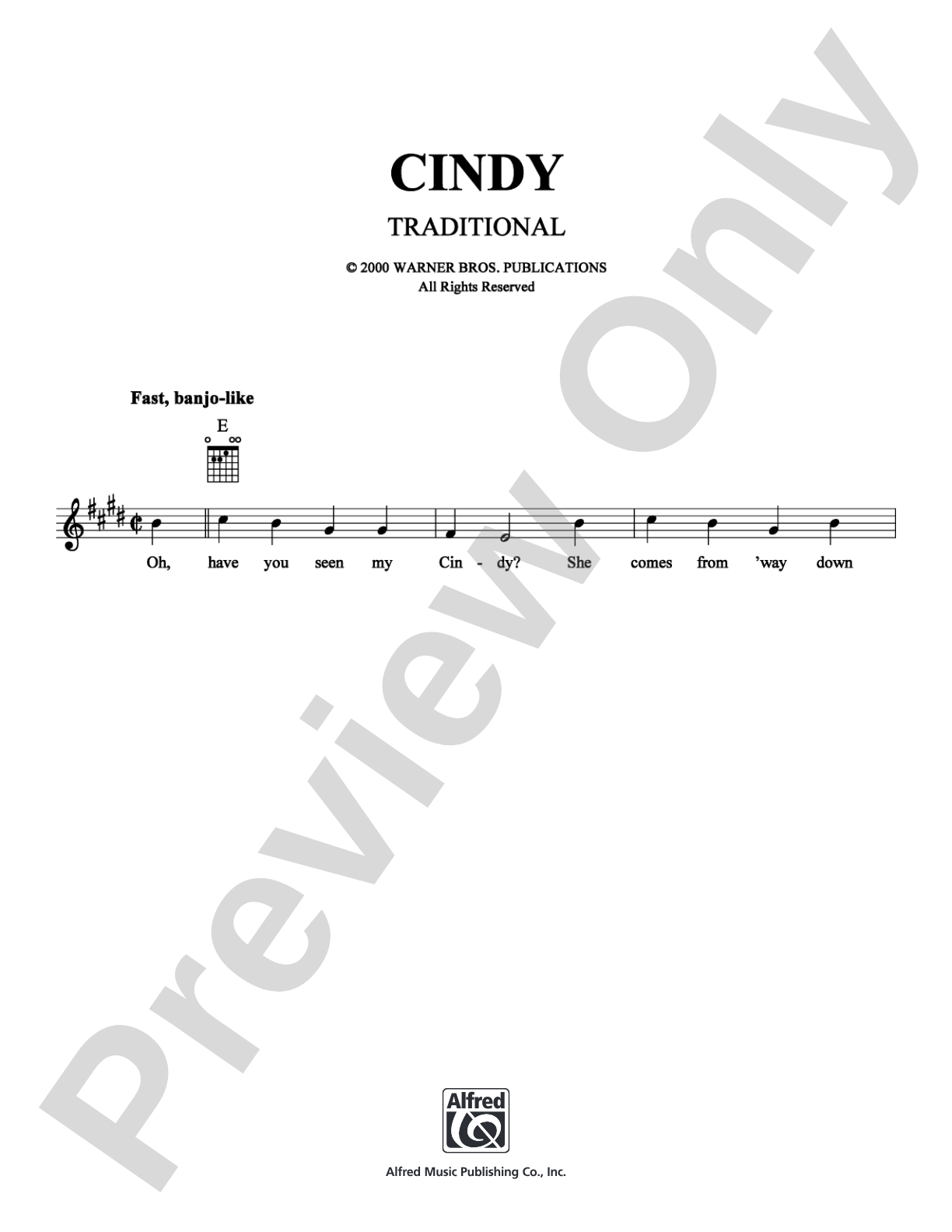 Cindy: Lead Sheet Digital Sheet Music