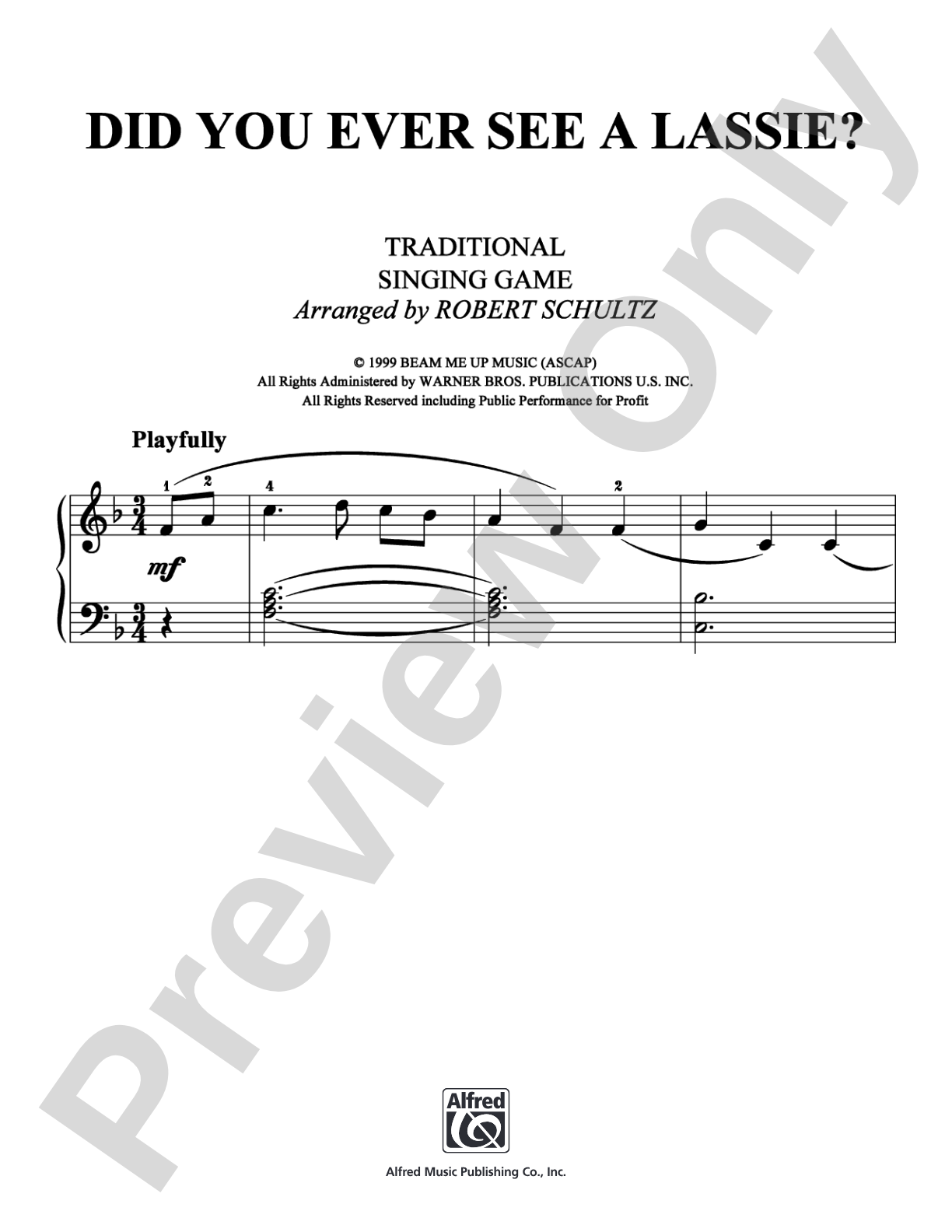 Did You Ever See a Lassie?: Easy Piano Digital Sheet Music