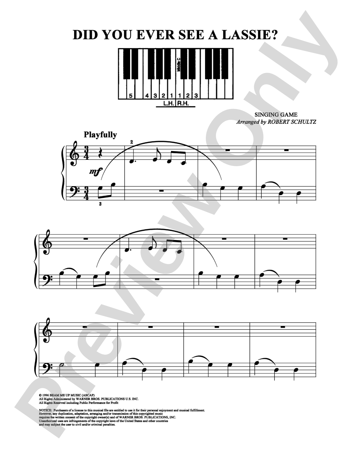 Did You Ever See a Lassie?: Easy Piano Digital Sheet Music