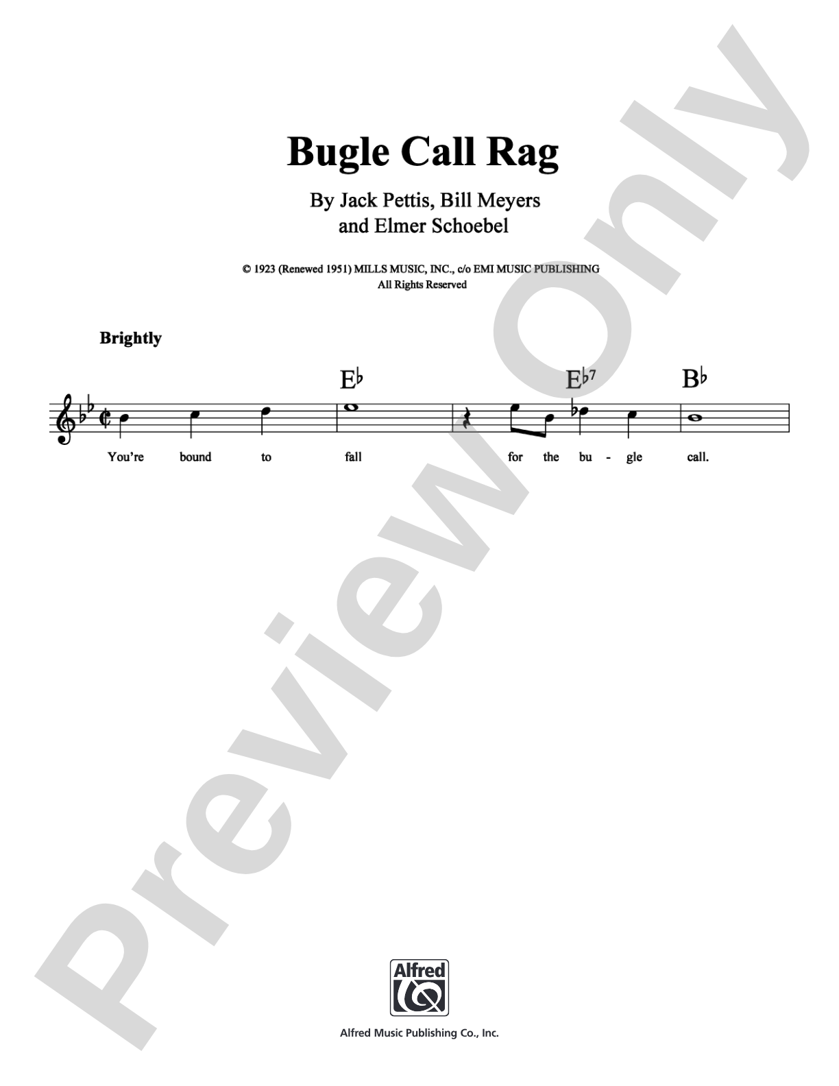 Bugle Call Rag: Lead Sheet Digital Sheet Music