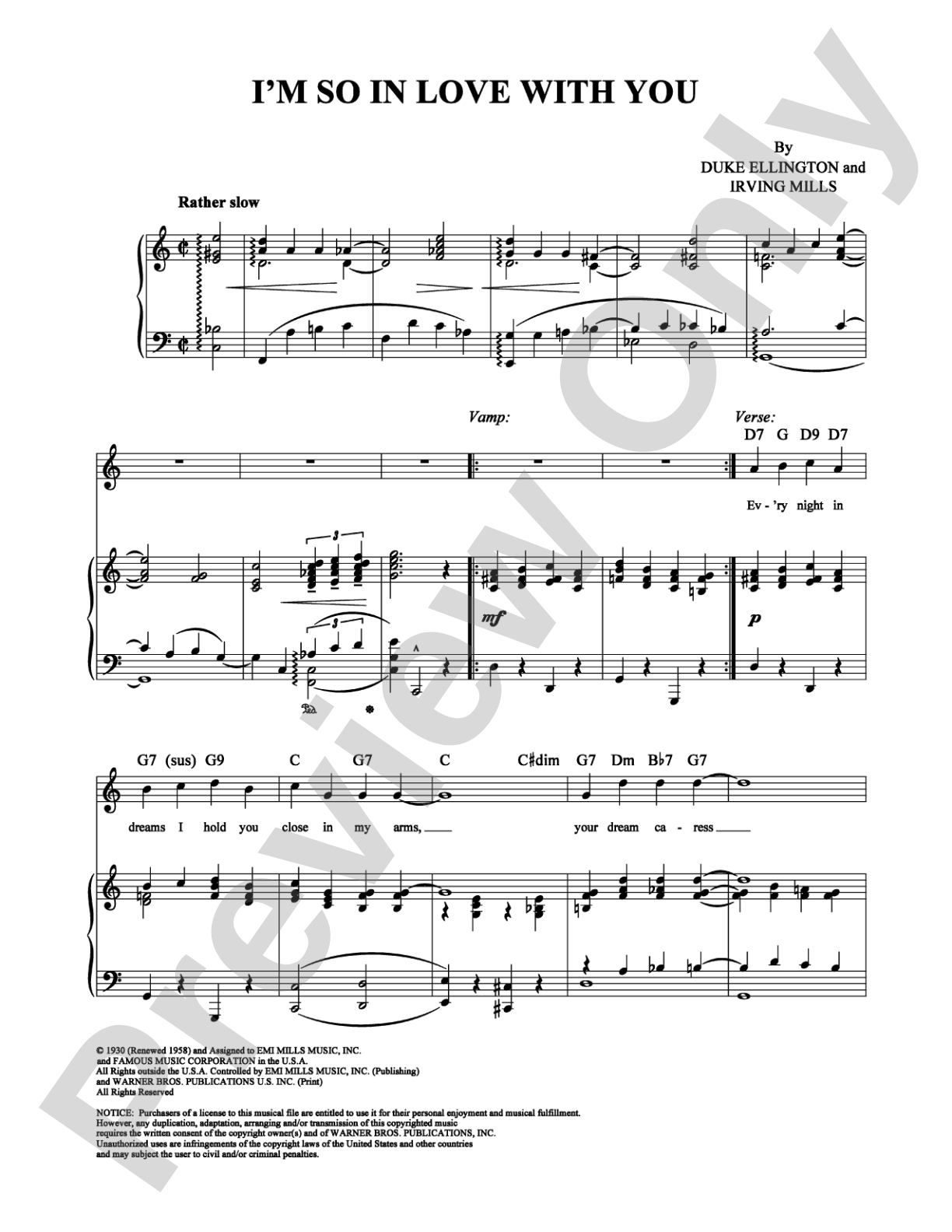I'm So in Love with You: Piano/Vocal/Chords Digital Sheet Music