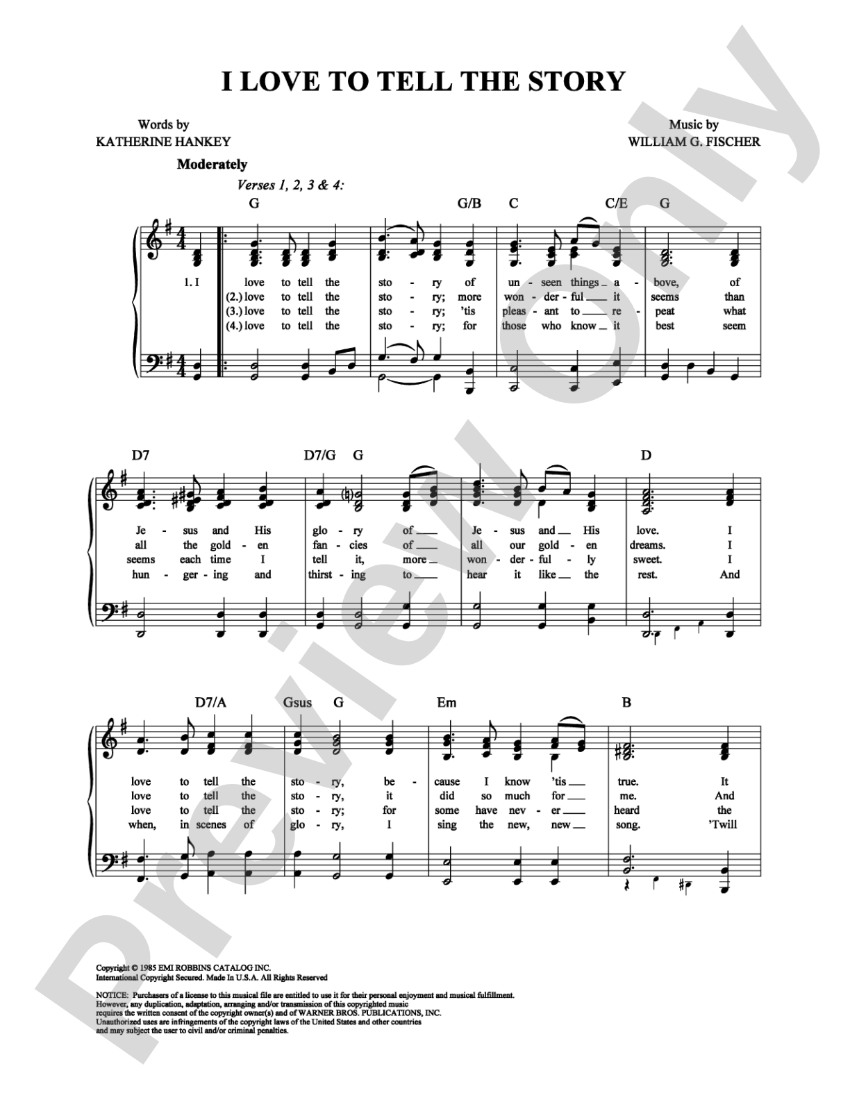 I Love To Tell The Story: Vocal Group Digital Sheet Music
