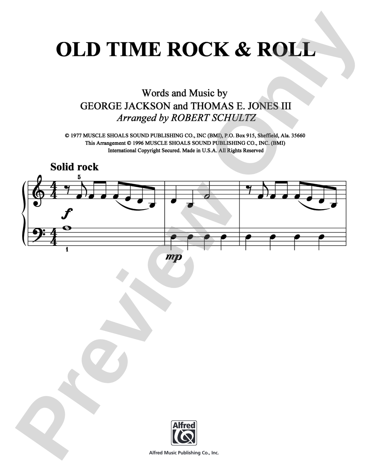 Old Time Rock & Roll: Easy Piano Digital Sheet Music