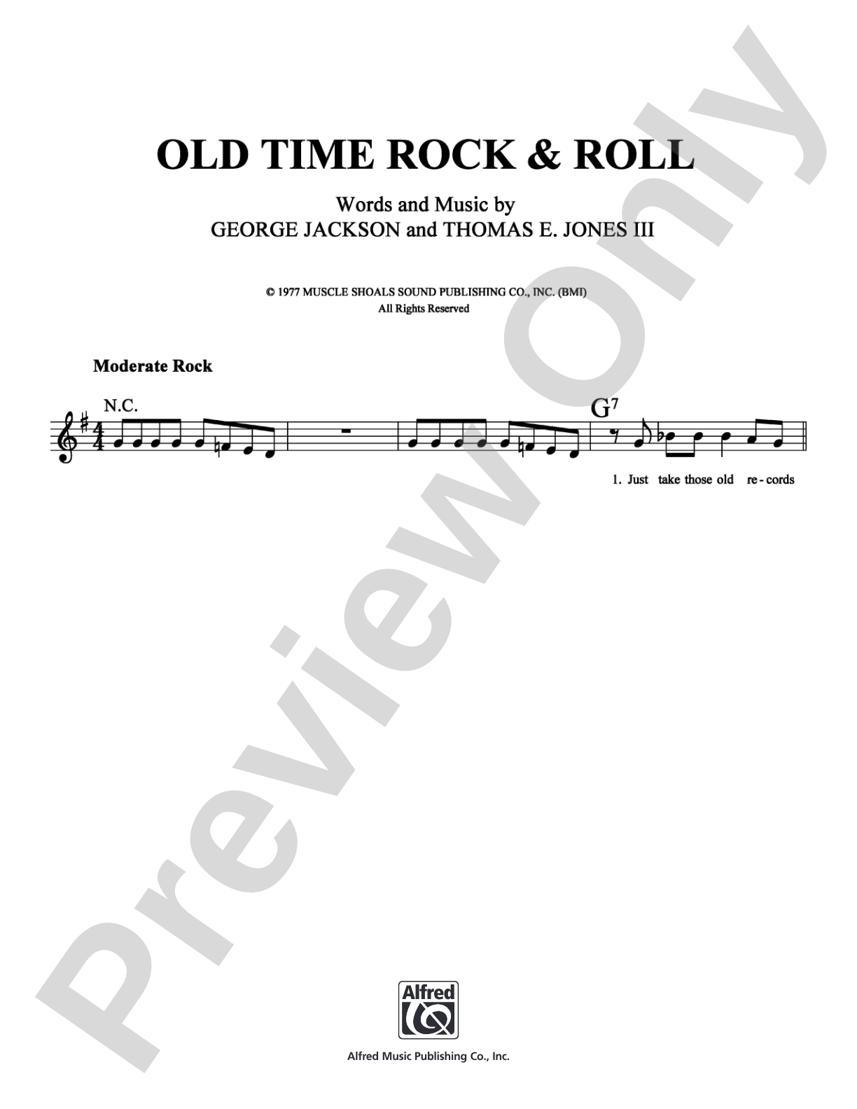 Old Time Rock & Roll: Lead Sheet Digital Sheet Music