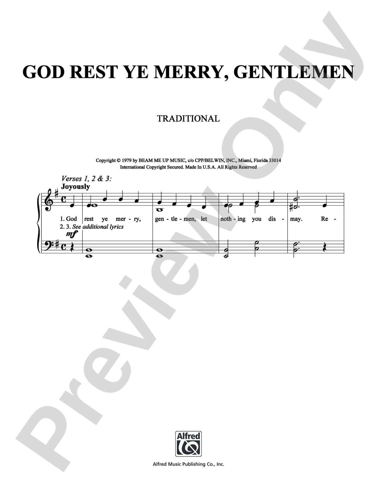 God Rest Ye Merry, Gentlemen: Easy Piano Digital Sheet Music